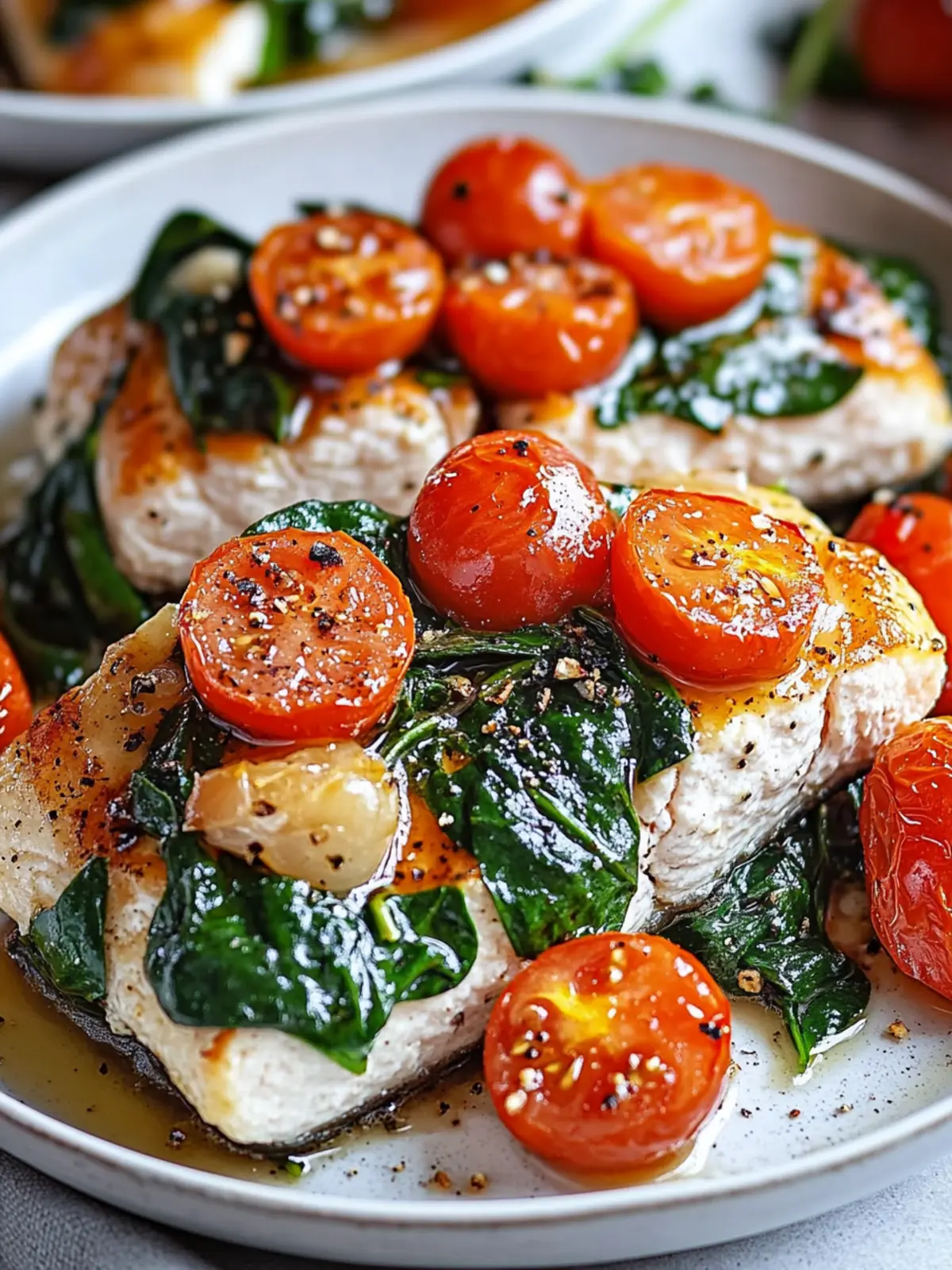 Toskanischer Knoblauchlachs mit Spinat und Tomaten Rezept für Genießer 2 Toskanischer Knoblauchlachs mit Spinat und Tomaten Rezept