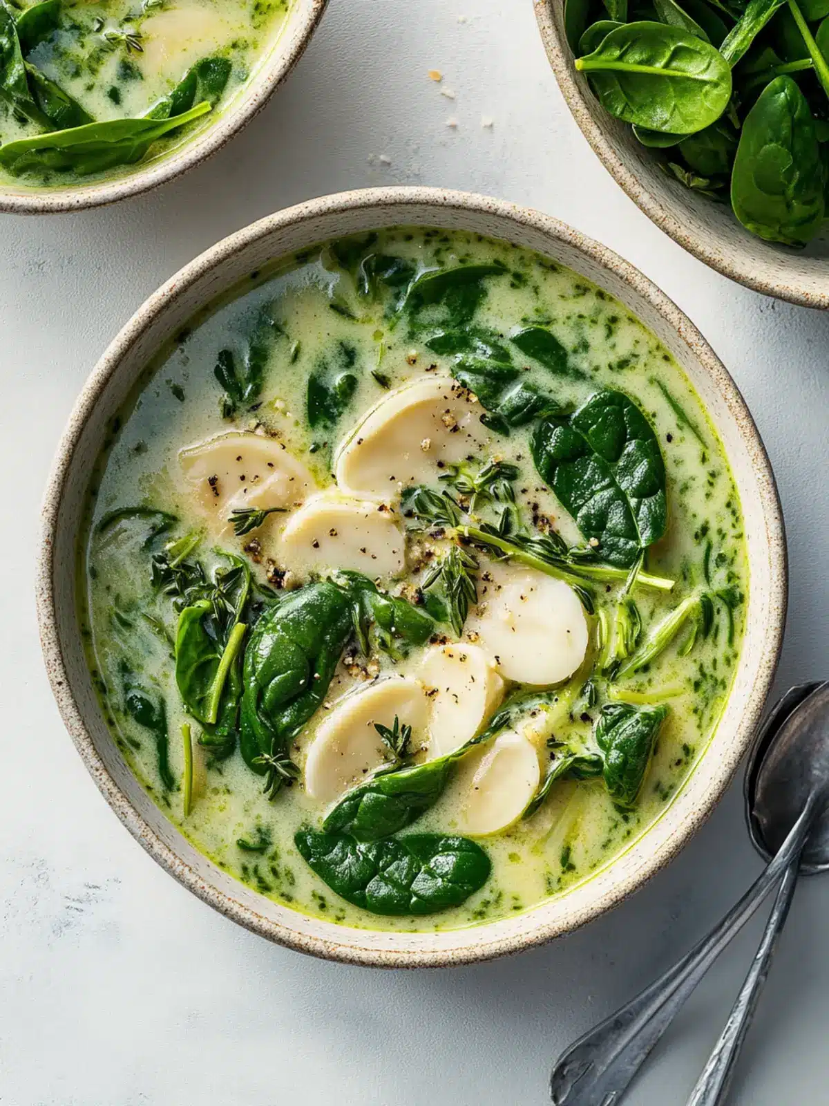 Sahnige Spinat-Artischocken-Weißbohnen-Suppe für Gemütlichkeit 5 Spinat-Artischocken-Weißbohnen-Suppe