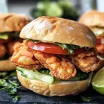 Crispy Koriander Limetten Hühnchen Sandwiches für den Genuss 9 Crispy Koriander Limetten Hühnchen Sandwiches