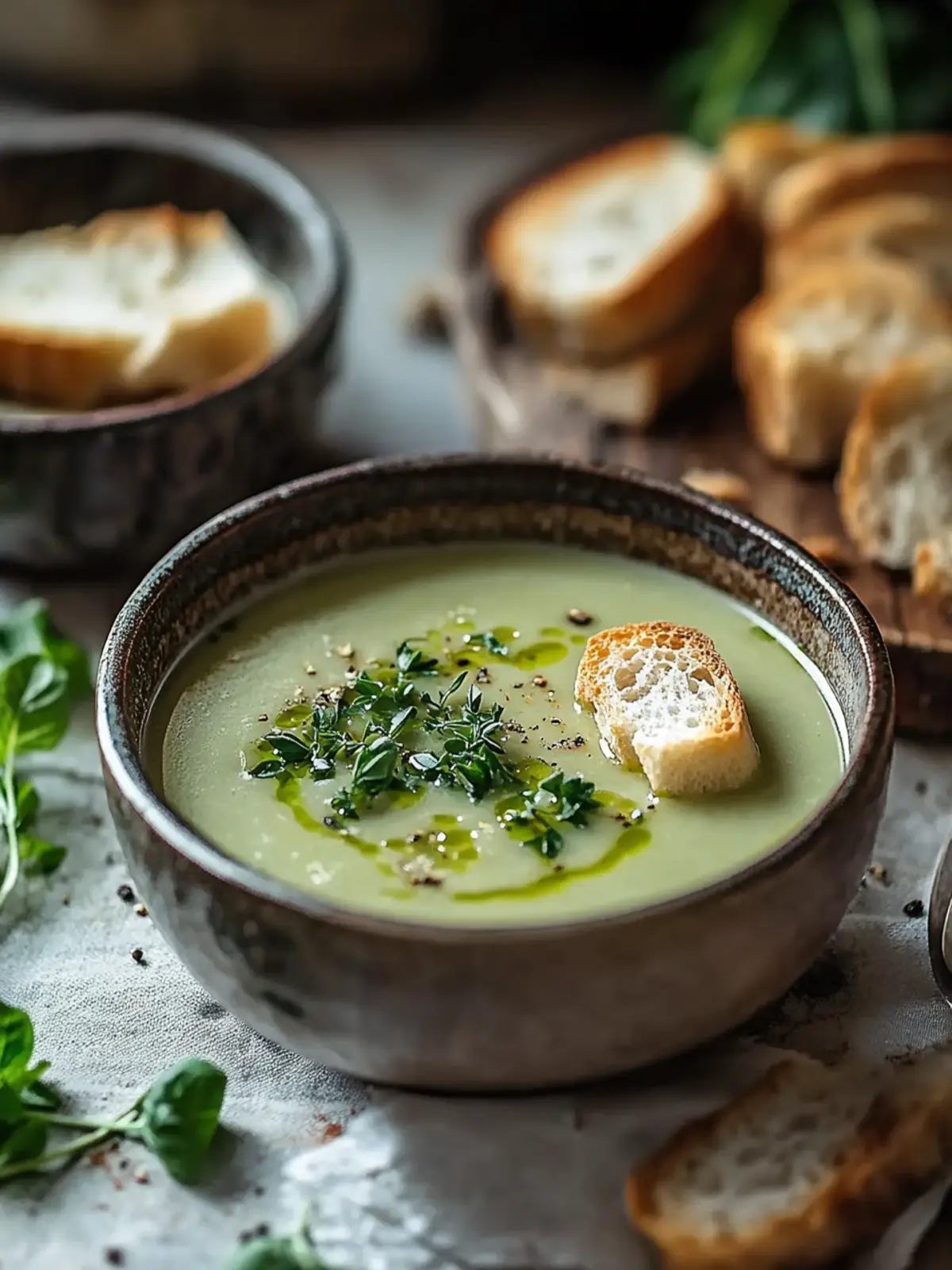 Ländliche Französische Knoblauchsuppe – Ein herzlicher Genuss 2 Ländliche Französische Knoblauchsuppe – Reichhaltige Rinderbrühe Delikatesse