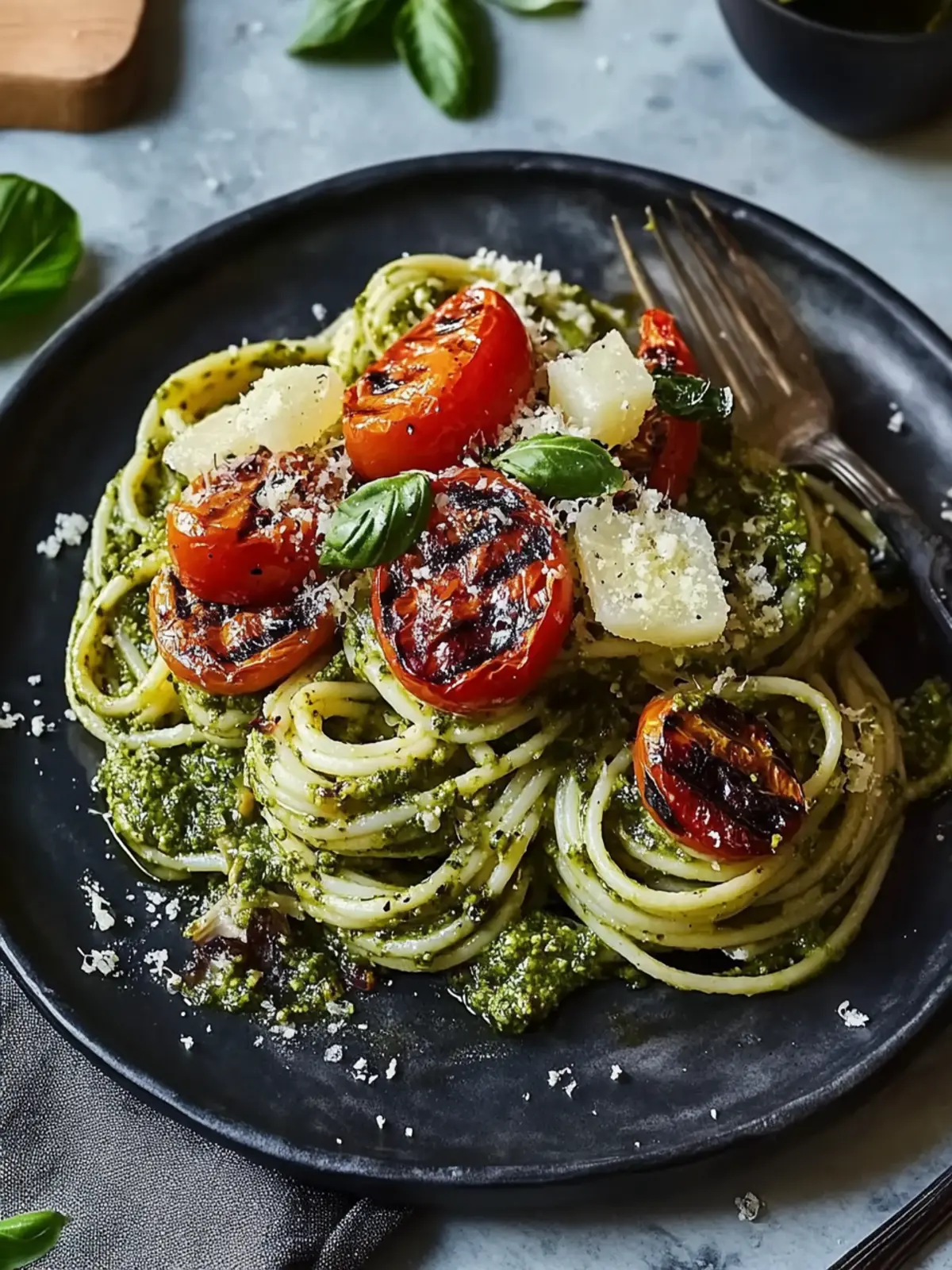 Pesto-Nudeln und gegrillte Garnelen für ein Gourmet-Feeling zuhause 4 Pesto-Nudeln und gegrillte Garnelen