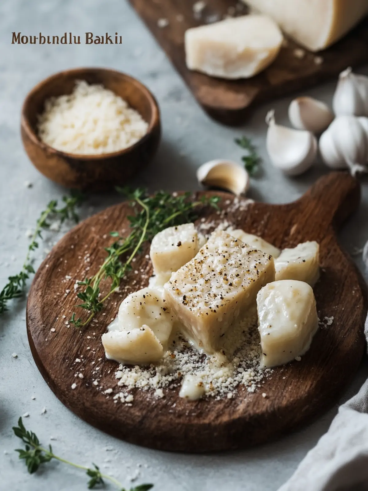 Herzhafter Knoblauch-Parmesan-Fleischlaib mit cremiger Sauce 4 Herzhafter Knoblauch-Parmesan-Fleischlaib