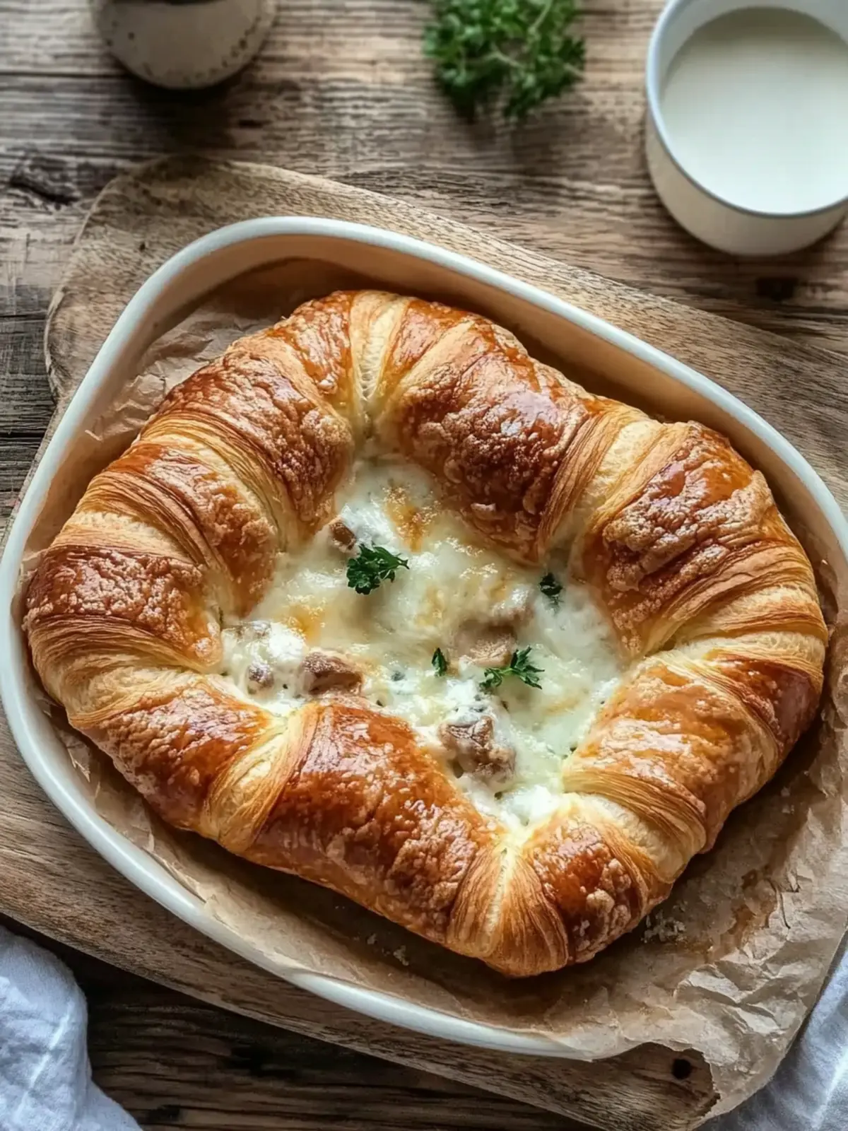 Cremiger Croissant Frühstücksauflauf für entspannte Morgen 2 Croissant Frühstücksauflauf
