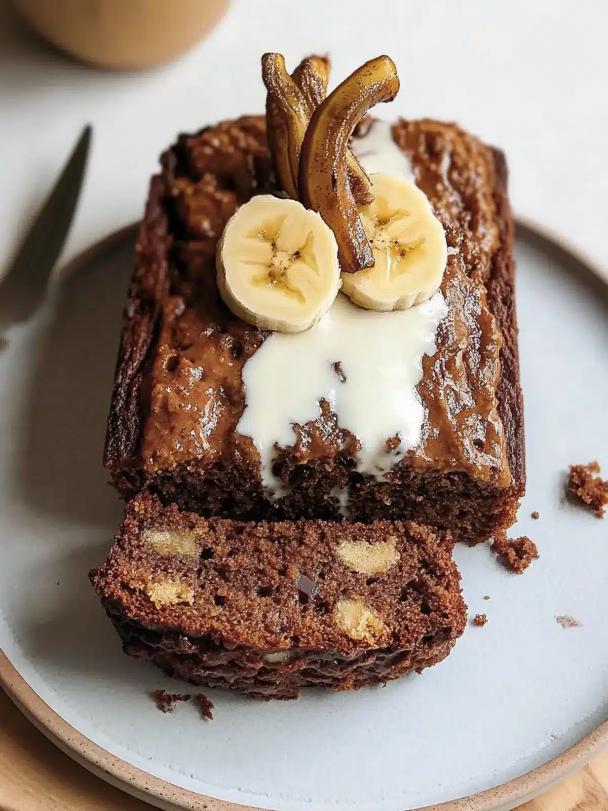 Braune Butter Schokoladenstückchen Bananenbrot