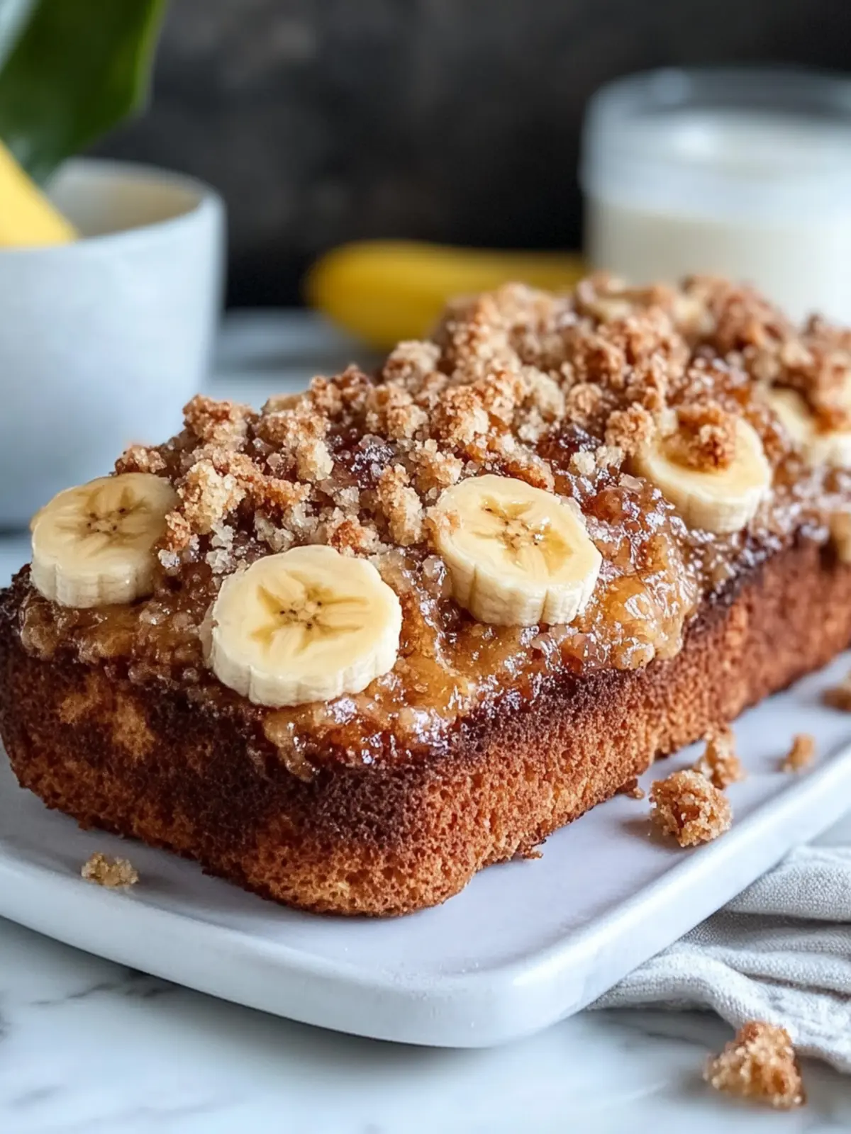 Einfaches Ein-Schüssel-Bananenbrot-Rezept mit knusprigem Streuselzauber 2 Einfaches Ein-Schüssel-Bananenbrot-Rezept mit knusprigem Streuseltopping für perfekte hausgemachte Leckereien