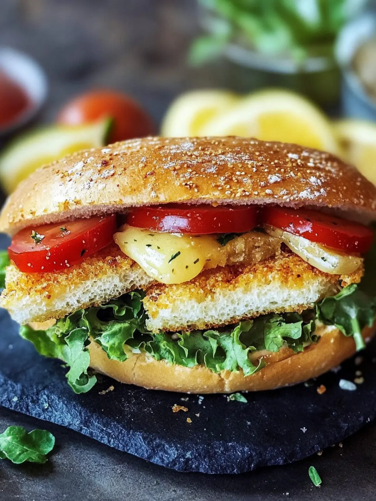 Knuspriges Zitronenpfeffer-Hühnchen-Sandwich