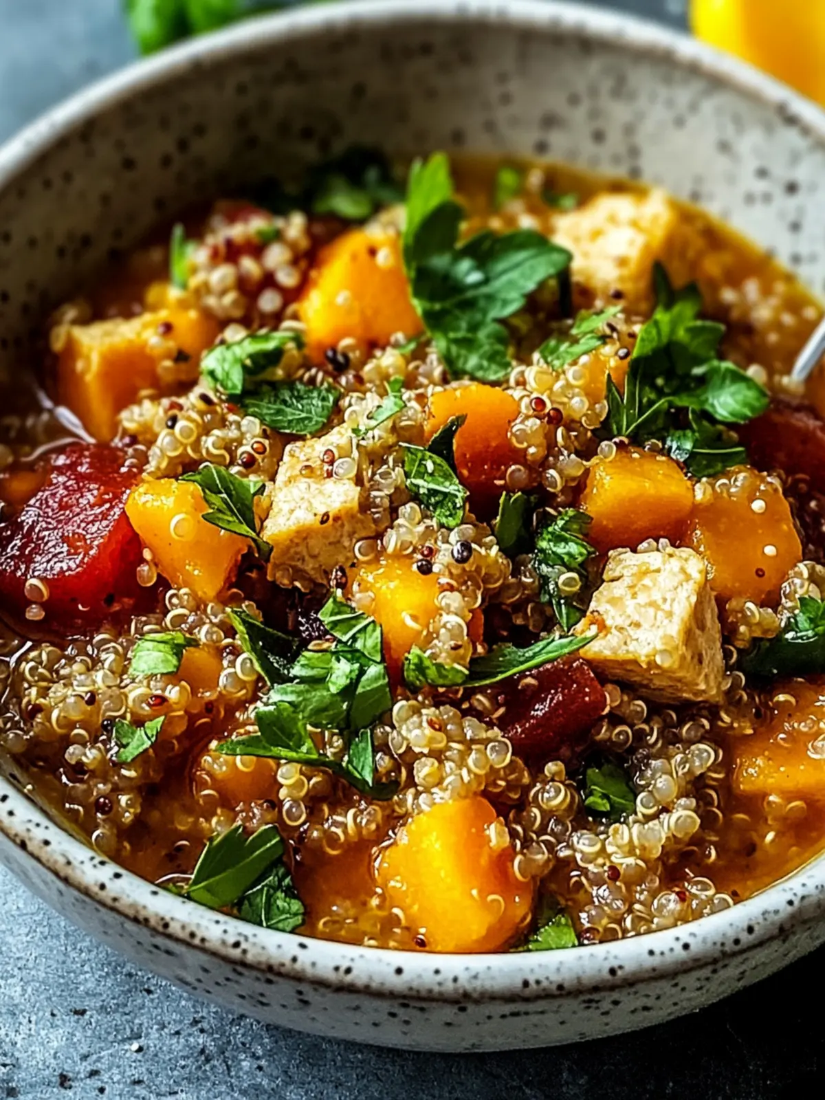 Hühnereintopf mit Quinoa und Kürbis für herbstliche Wohlfühlmomente 2 Hühnereintopf mit Quinoa und Kürbis