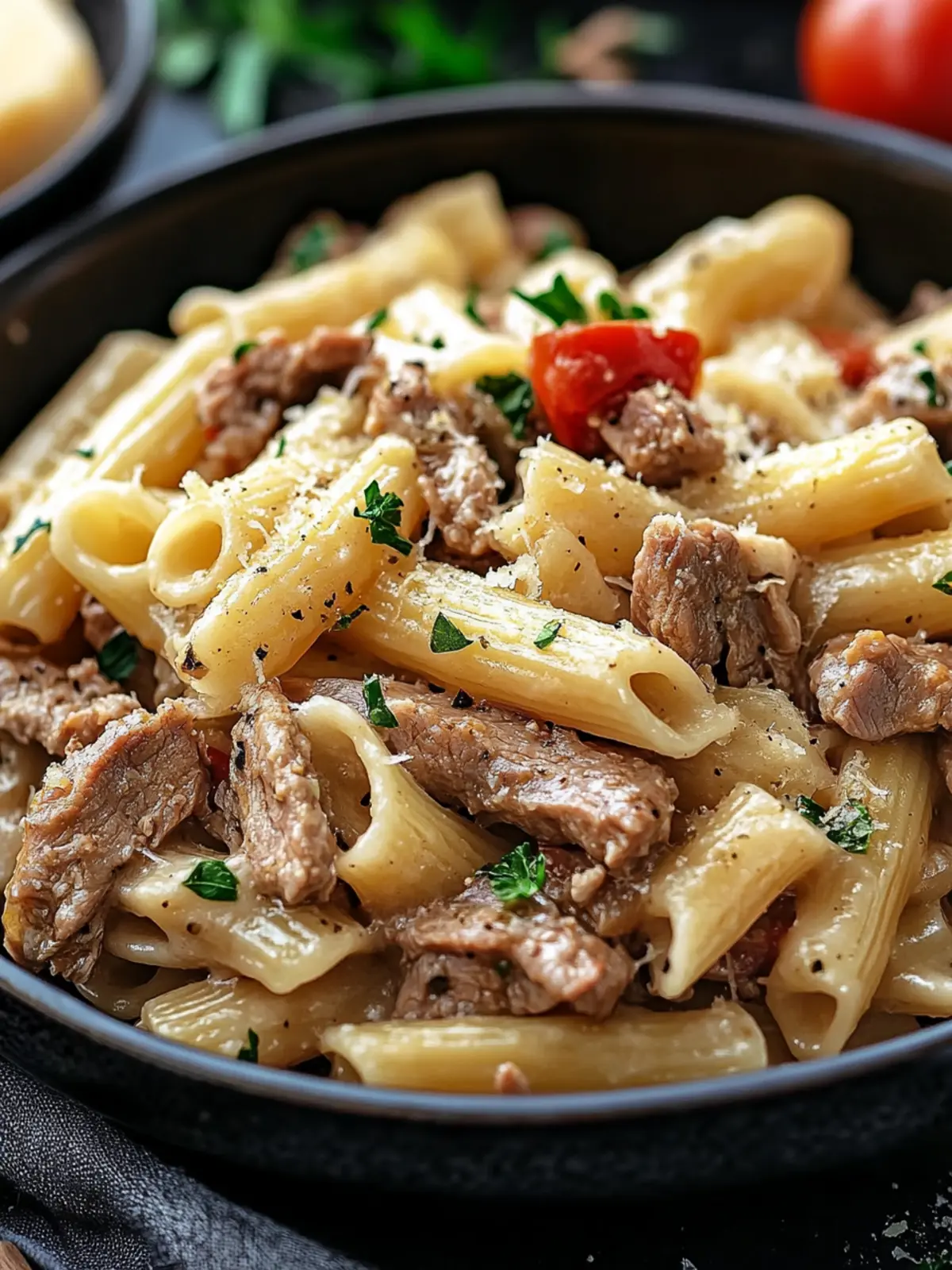 Köstliche Knoblauch-Rindfleisch-Pasta – Ein Muss für den Slow Cooker Rezept