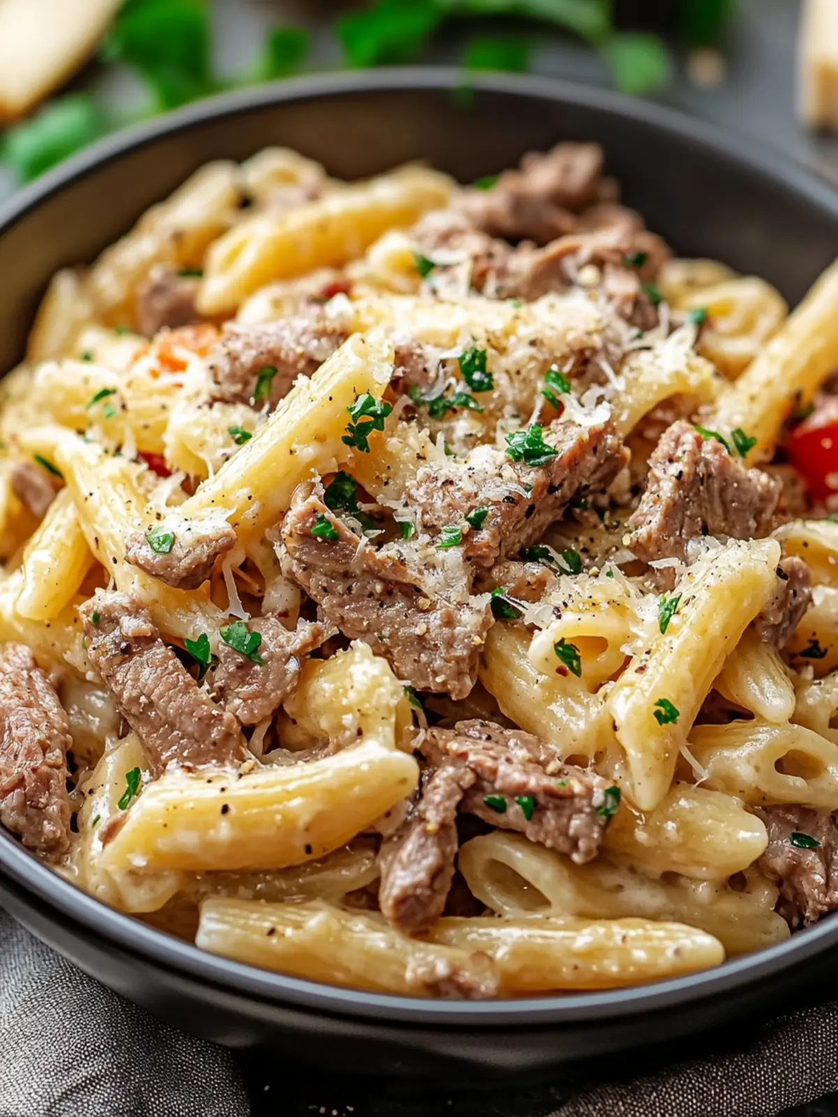 Köstliche Knoblauch-Rindfleisch-Pasta – Slow Cooker Genuss pur 4 Köstliche Knoblauch-Rindfleisch-Pasta – Ein Muss für den Slow Cooker Rezept