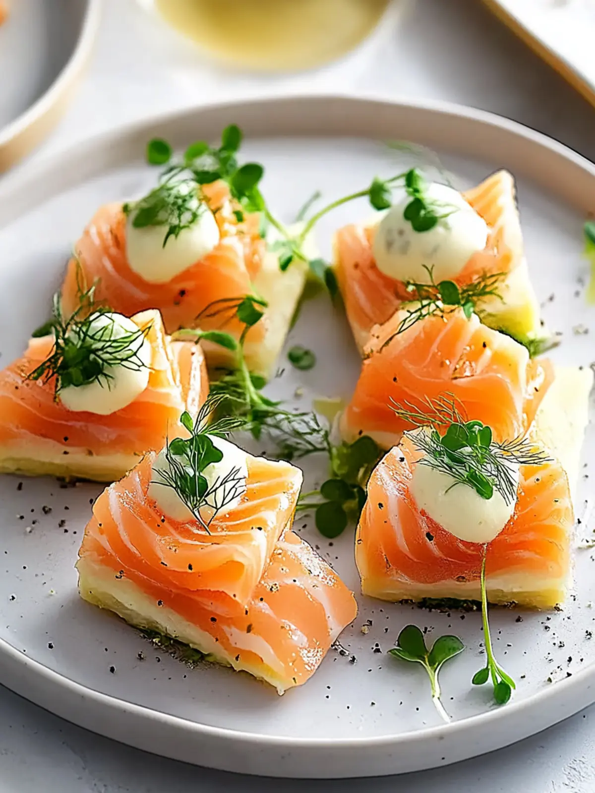 Räucherlachs-Häppchen mit Schalotten-Sauce: Köstlich und einfach 3 Räucherlachs-Häppchen mit Schalotten-Sauce: Einfaches Gourmet-Vorspeise