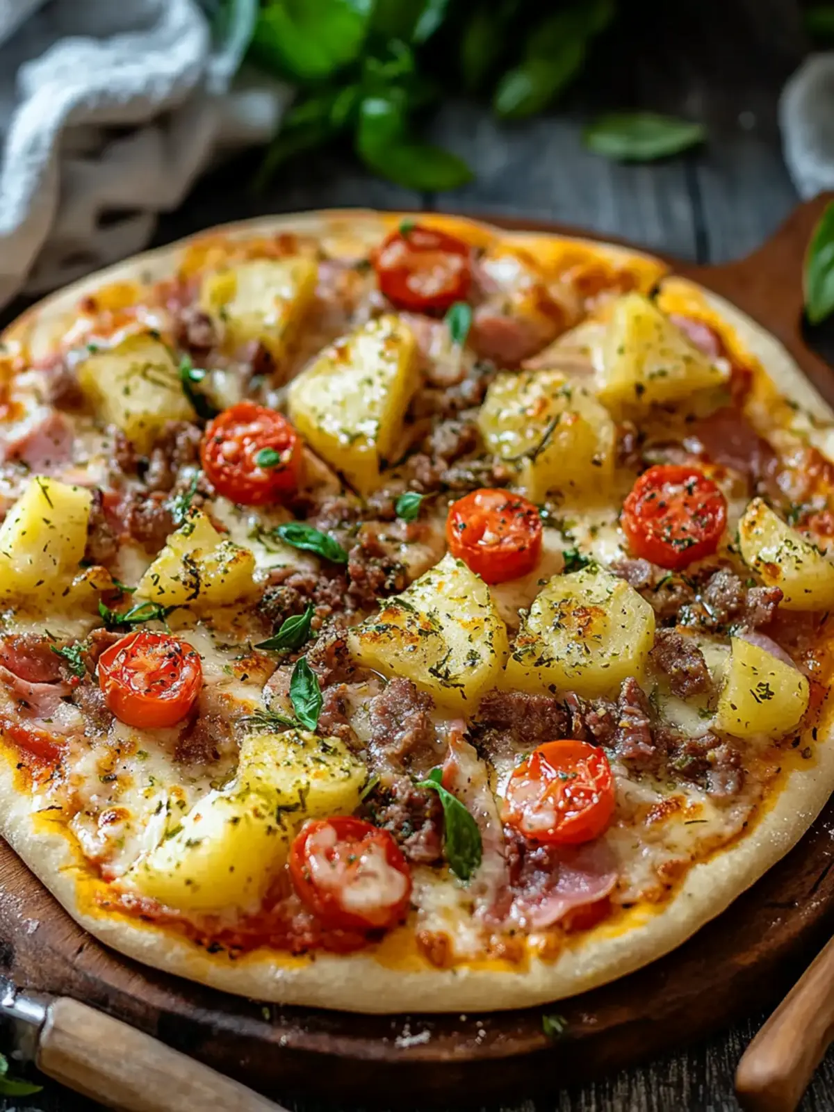Köstliche Kartoffelpizza mit Hackfleisch für kreative Feinschmecker 3 Kartoffelpizza mit Hackfleisch