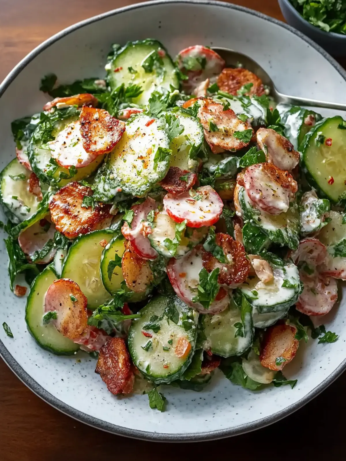 Gurken Speck Ranch Salat - Frischer Genuss für jeden Tag 2 Gurken Speck Ranch Salat