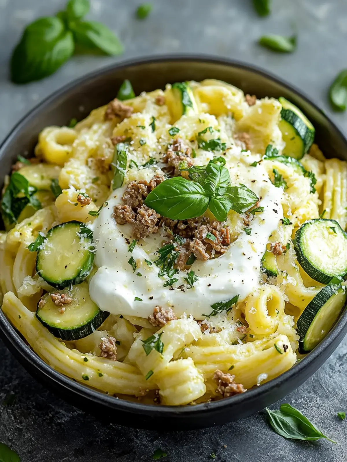Hackfleischpasta mit Zucchini & Joghurt – Blitzschnell & Cremig 4 Hackfleischpasta mit Zucchini & Joghurt