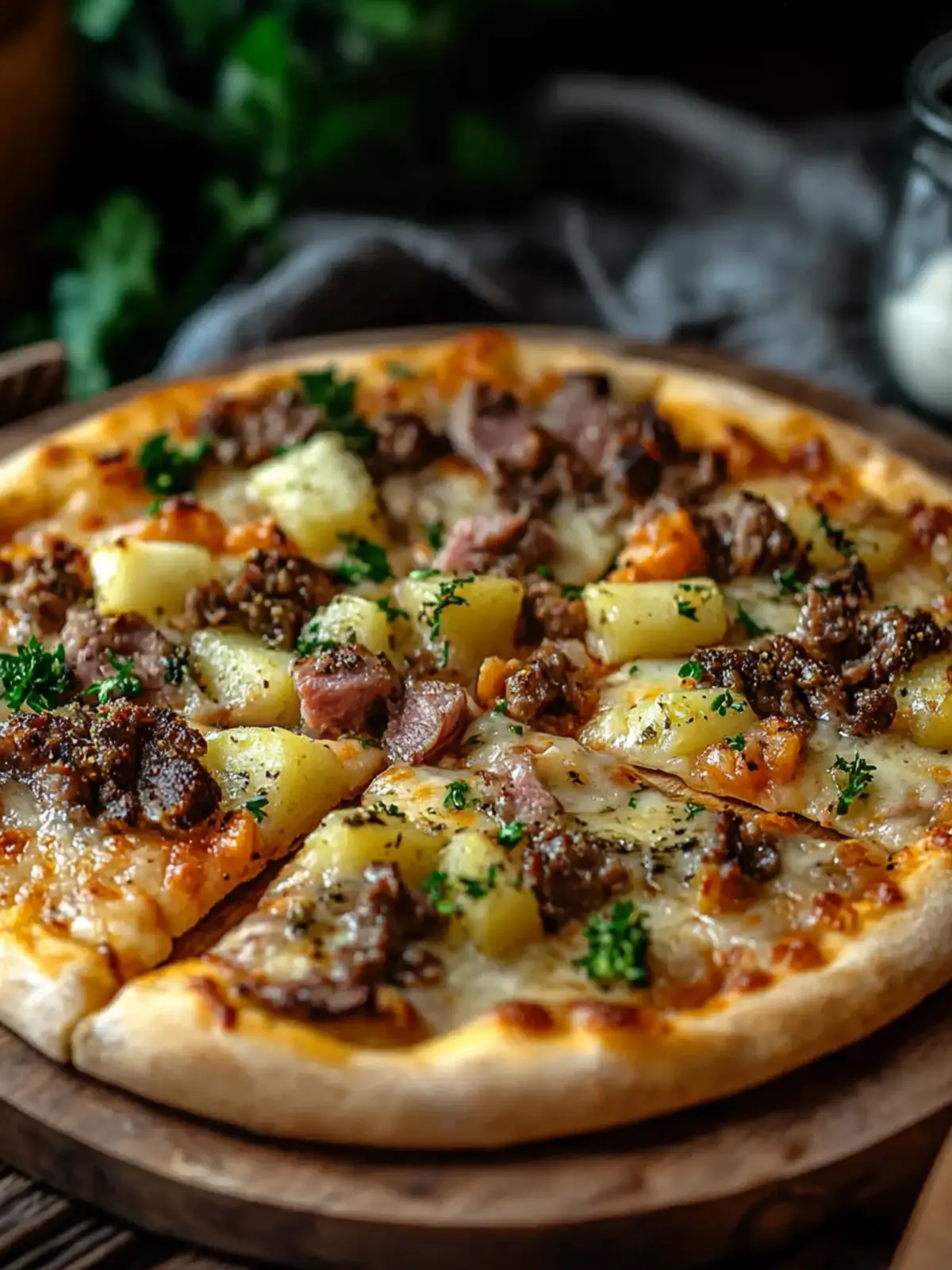 Köstliche Kartoffelpizza mit Hackfleisch für kreative Feinschmecker 4 Kartoffelpizza mit Hackfleisch
