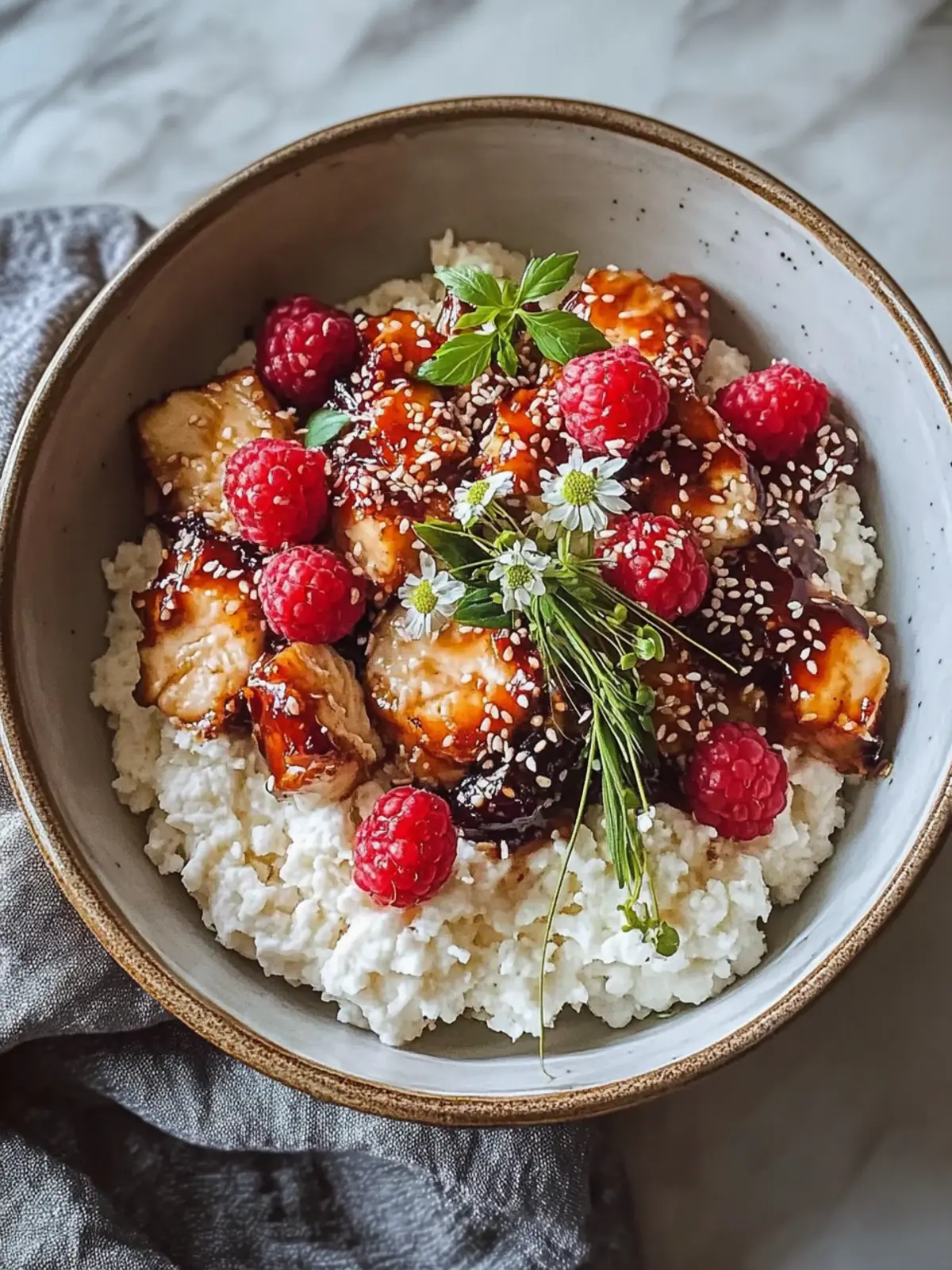 Klebrige Hähnchen-Reis-Schalen: Gesund, schnell und lecker! 4 Klebrige Hähnchen-Reis-Schalen