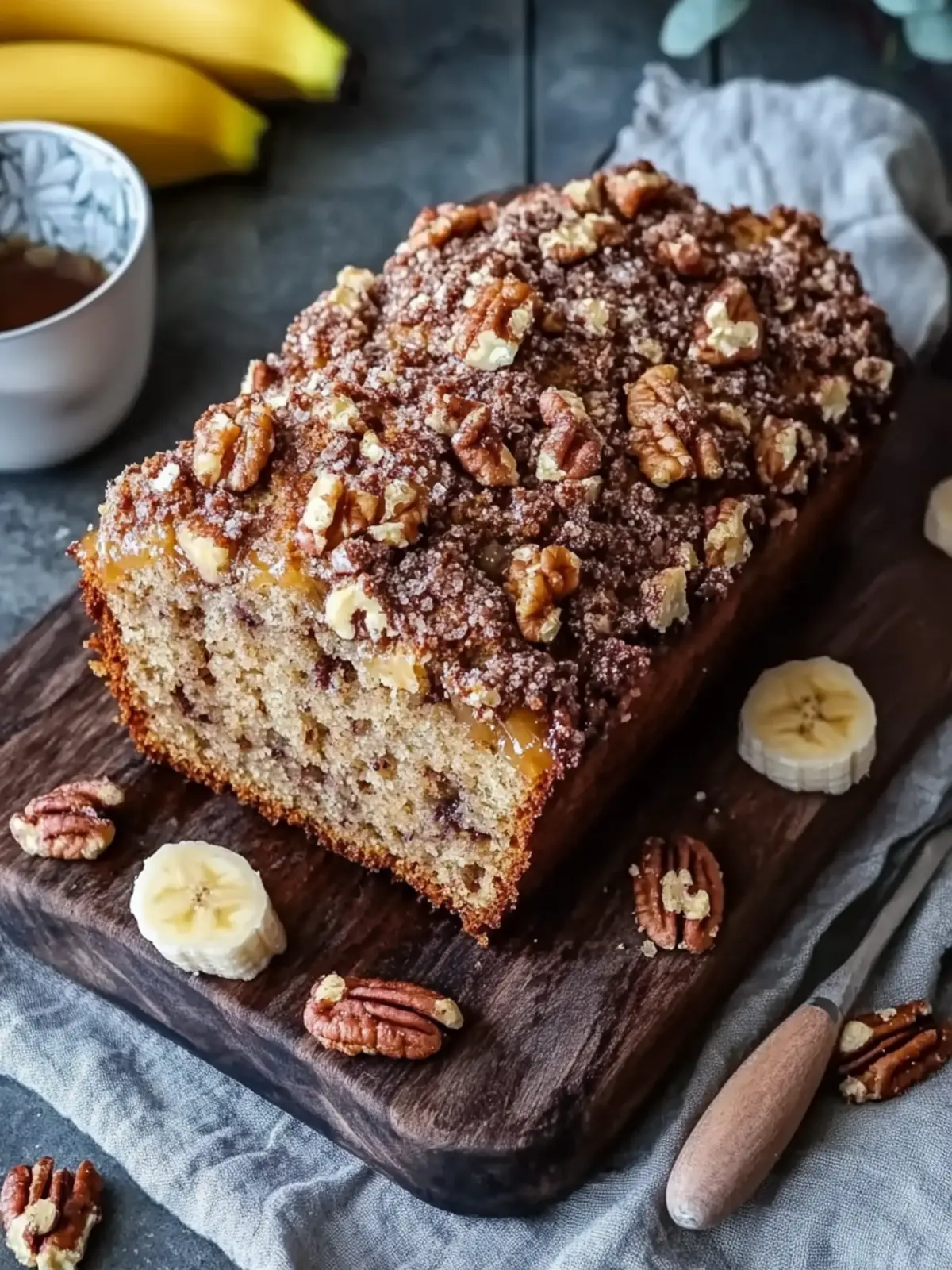 Braune Butter Bananenbrot Rezept mit knusprigen Pekannüssen 3 Braune Butter Bananenbrot Rezept mit einfacher knuspriger Pekannuss-Streusel-Topping