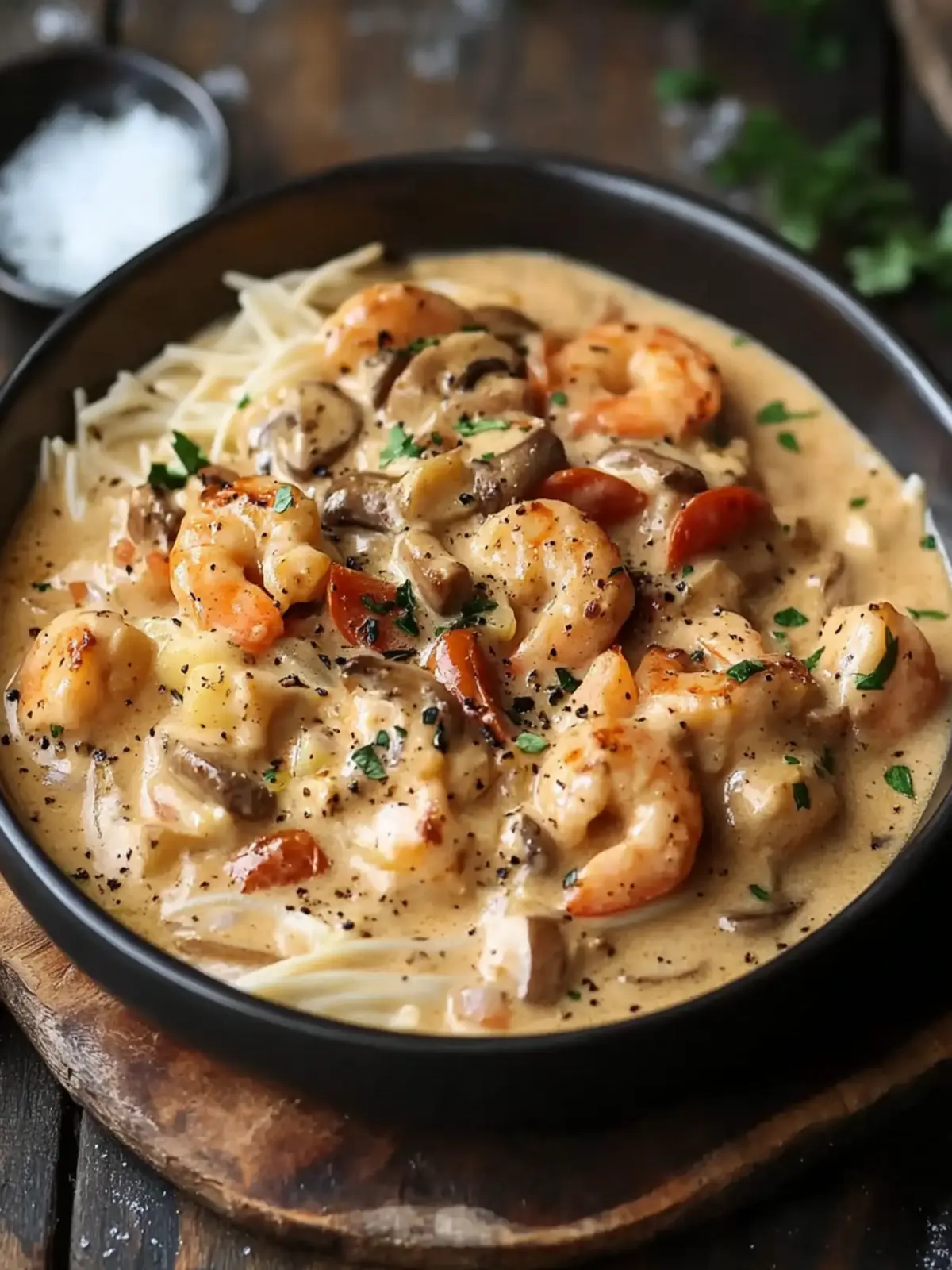 Schwarze Garnelen Stroganoff: Würzige Freude in 30 Minuten 4 Schwarze Garnelen Stroganoff