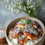 Klebrige Hähnchen-Reis-Schalen: Gesund, schnell und lecker! 6 Klebrige Hähnchen-Reis-Schalen