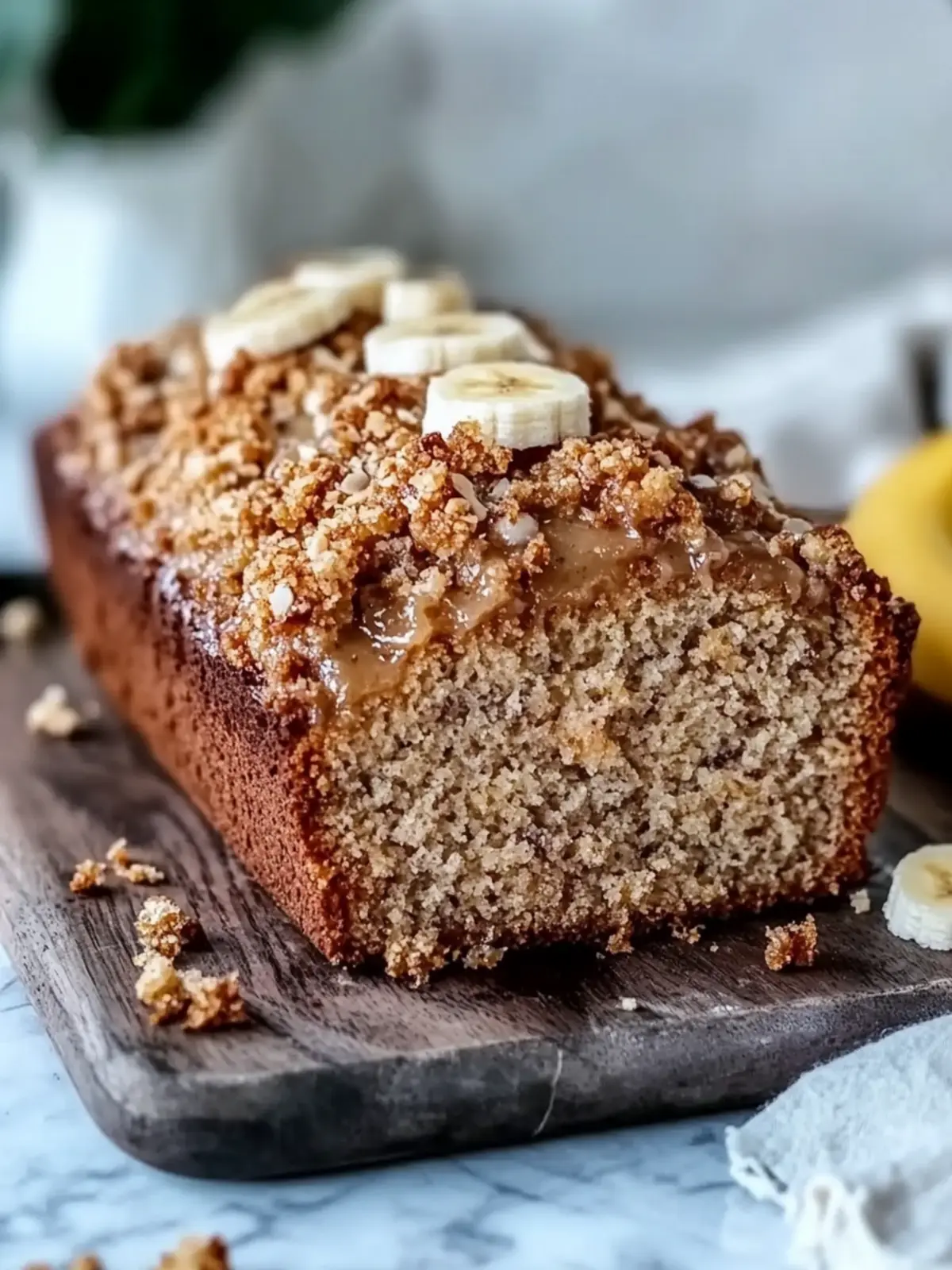 Braune Butter Bananenbrot Rezept mit knuspriger Pecannuss-Streusel 3 Braune Butter Bananenbrot Rezept mit einfacher knuspriger Pecannuss-Streusel-Beläge