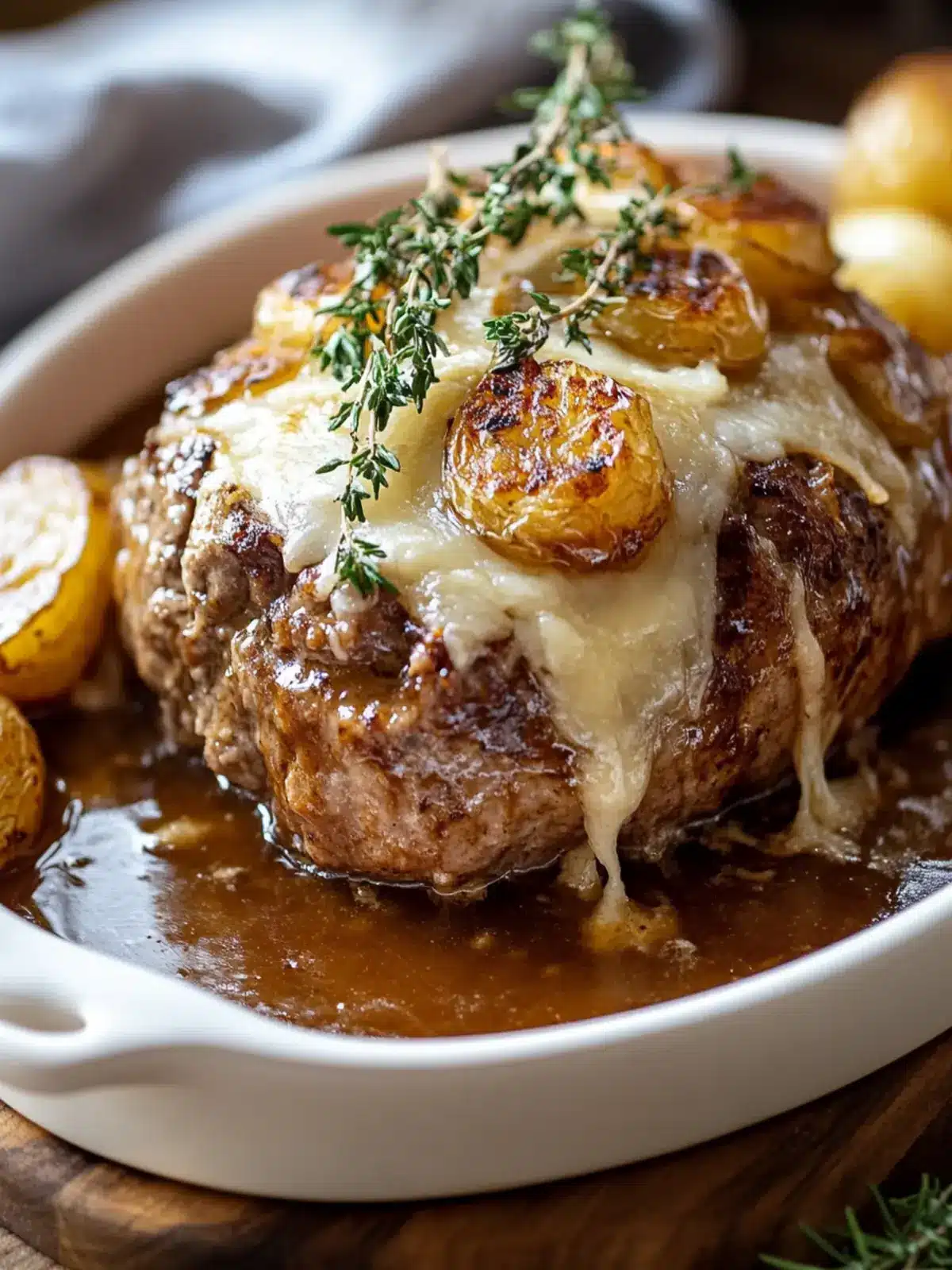 Crockpot Französischer Zwiebel-Hackbraten: Einfache Wohlfühlmahlzeit 2 Crockpot Französisches Zwiebel-Hackbraten: Komfortnahrung leicht gemacht