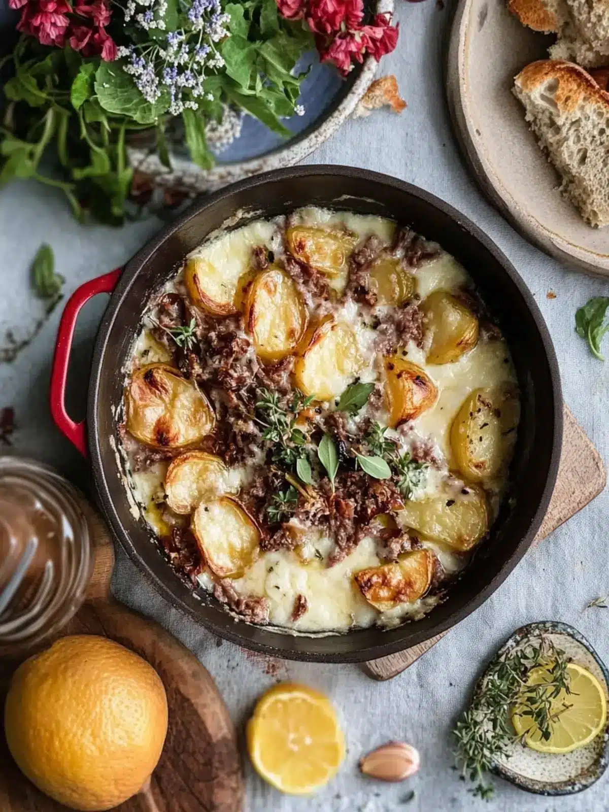 Ein-Topf Langsam Gekochtes Lamm mit Baby-Kartoffeln & Oregano geniessen 4 Ein-Topf Langsam Gekochtes Lamm mit Baby-Kartoffeln und Oregano