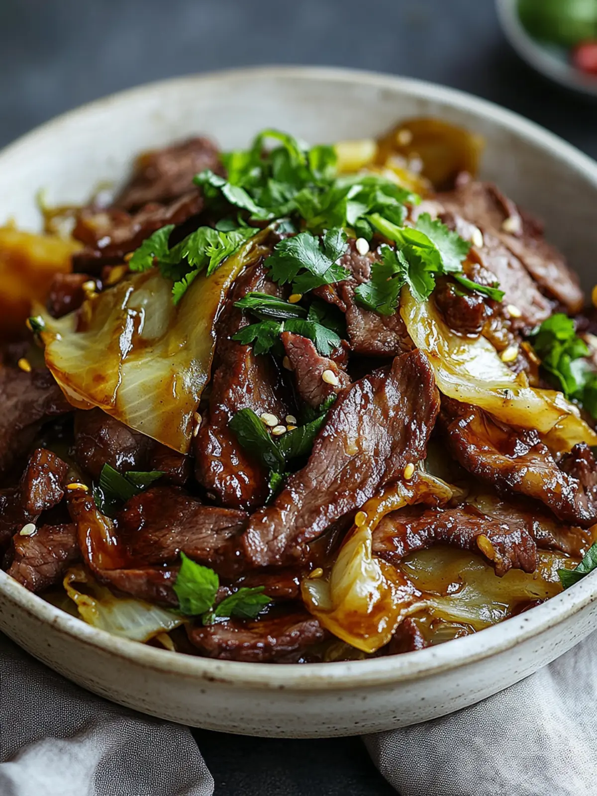 Niedrig-Kohlenhydrat-Mongolisches Rinderhackfleisch-Kohl Blitzrezept 4 Niedrig-Kohlenhydrat-Mongolisches Rinderhackfleisch-Kohl