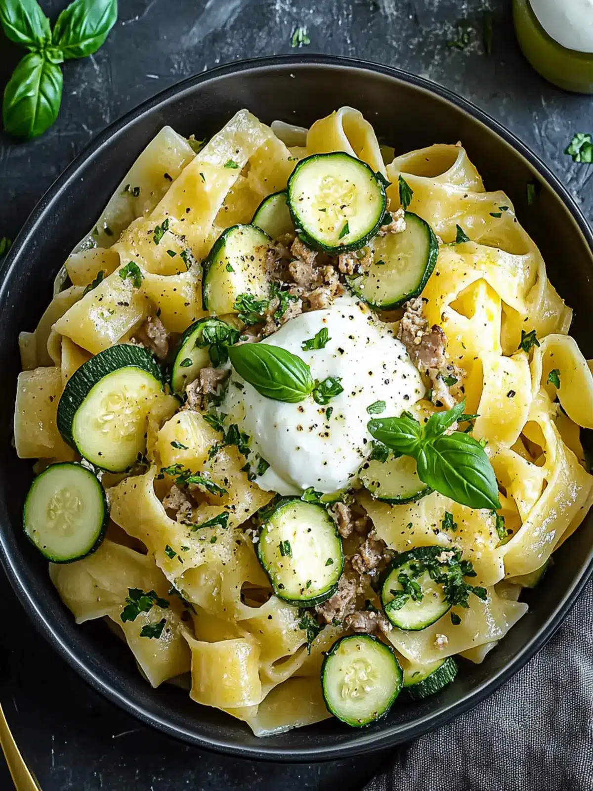 Hackfleischpasta mit Zucchini & Joghurt – Blitzschnell & Cremig 2 Hackfleischpasta mit Zucchini & Joghurt