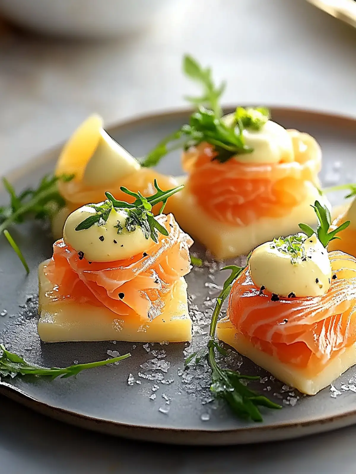 Räucherlachs-Häppchen mit Schalotten-Sauce: Köstlich und einfach 5 Räucherlachs-Häppchen mit Schalotten-Sauce: Einfaches Gourmet-Vorspeise