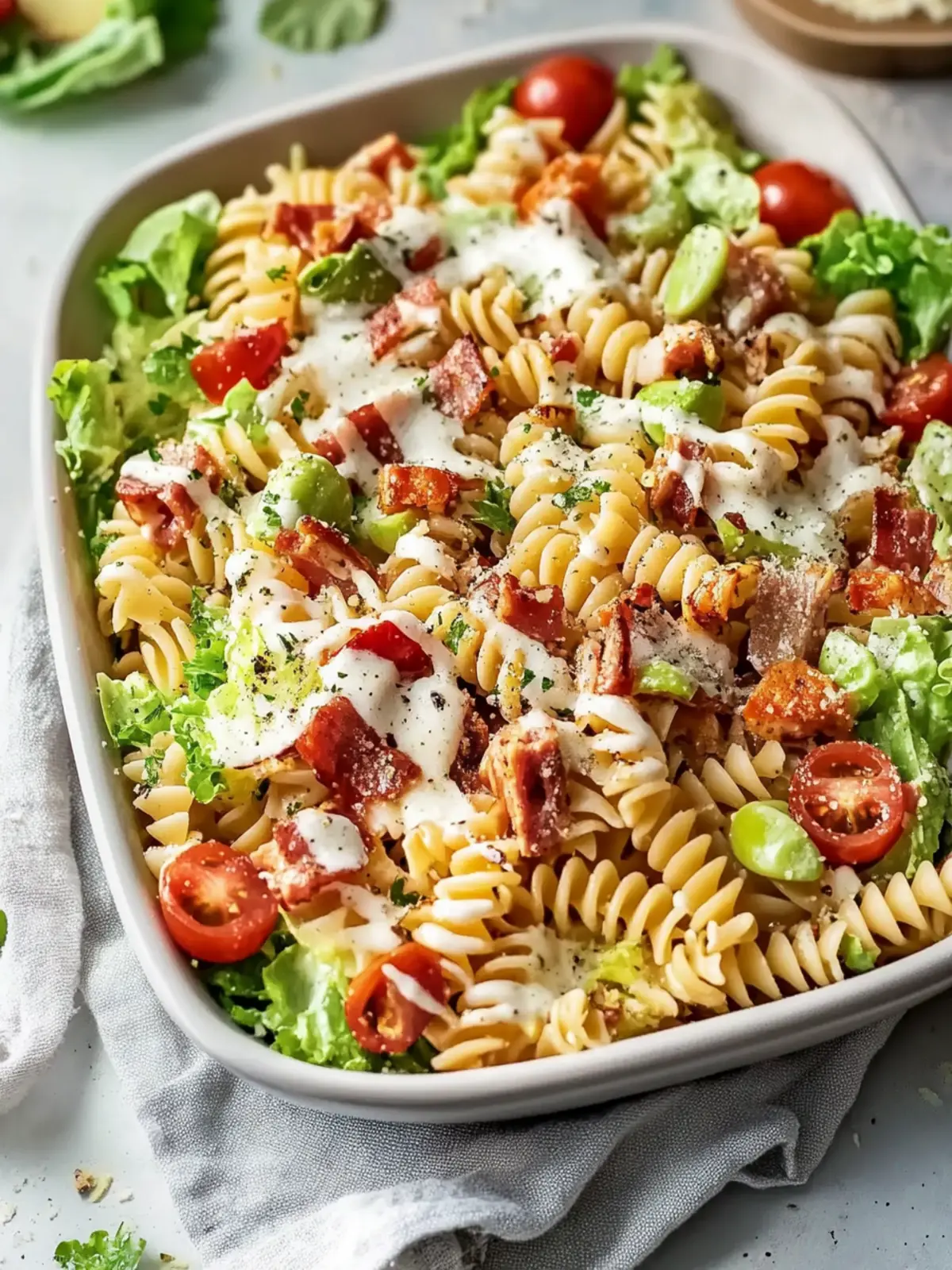 Einfache hohe Protein BLT Pasta Salat für gesunde Genießer 4 Einfache hohe Protein BLT Pasta Salat