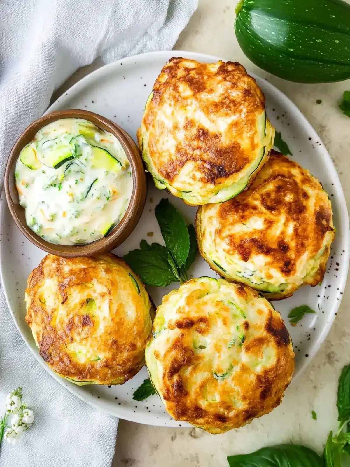 Krosse Zucchini-Puffer mit Parmesan – Schneller Genuss 3 Zucchini-Puffer