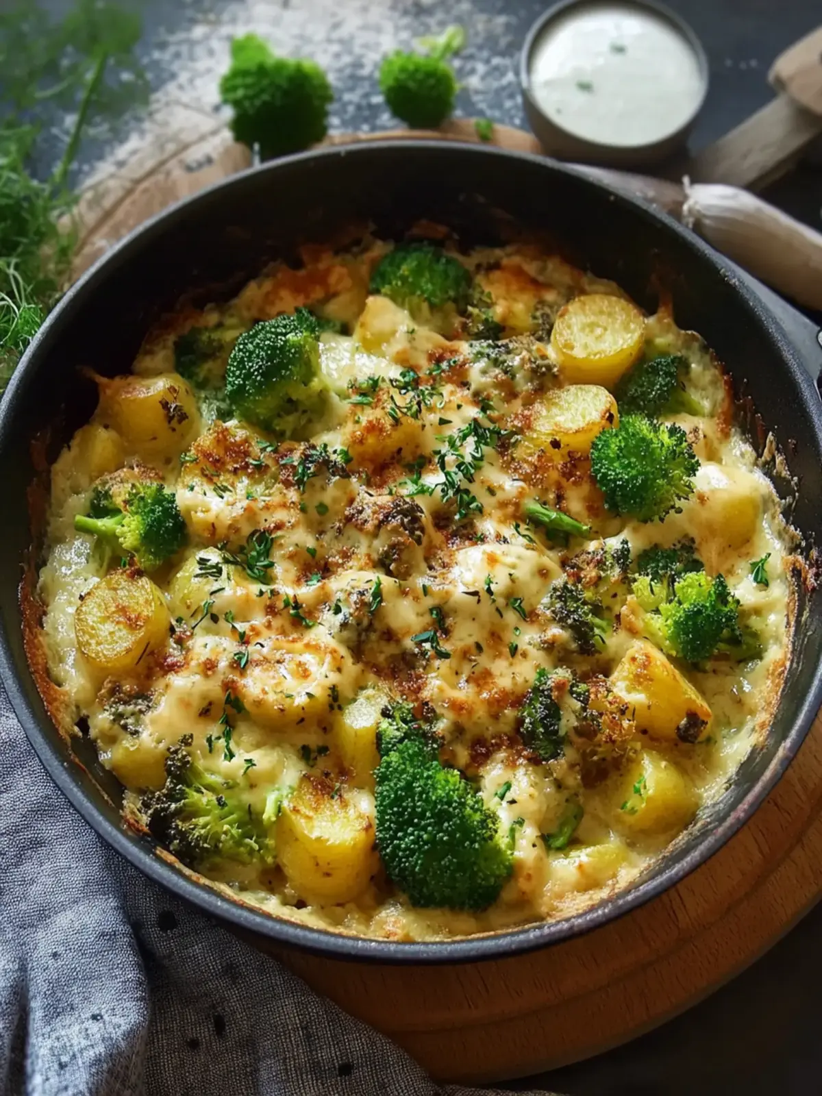 Brokkoli- und Kartoffelpfanne mit Pilzen und Käse – Familienliebling 3 Brokkoli- und Kartoffelpfanne mit Pilzen und Käse