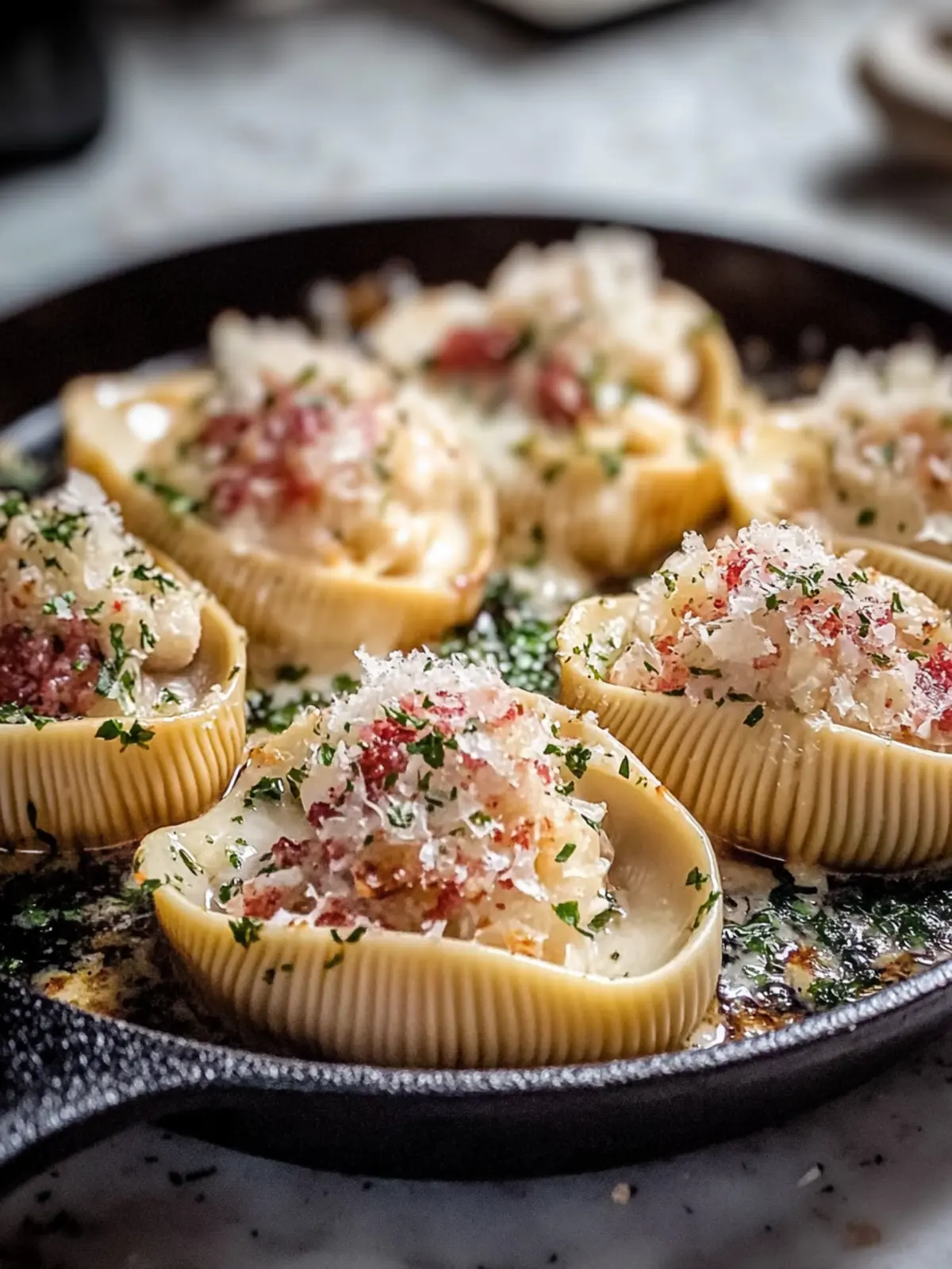 Hähnchen gefüllte Muscheln: Ein gemütliches Pasta-Erlebnis 4 Hähnchen gefüllte Muscheln