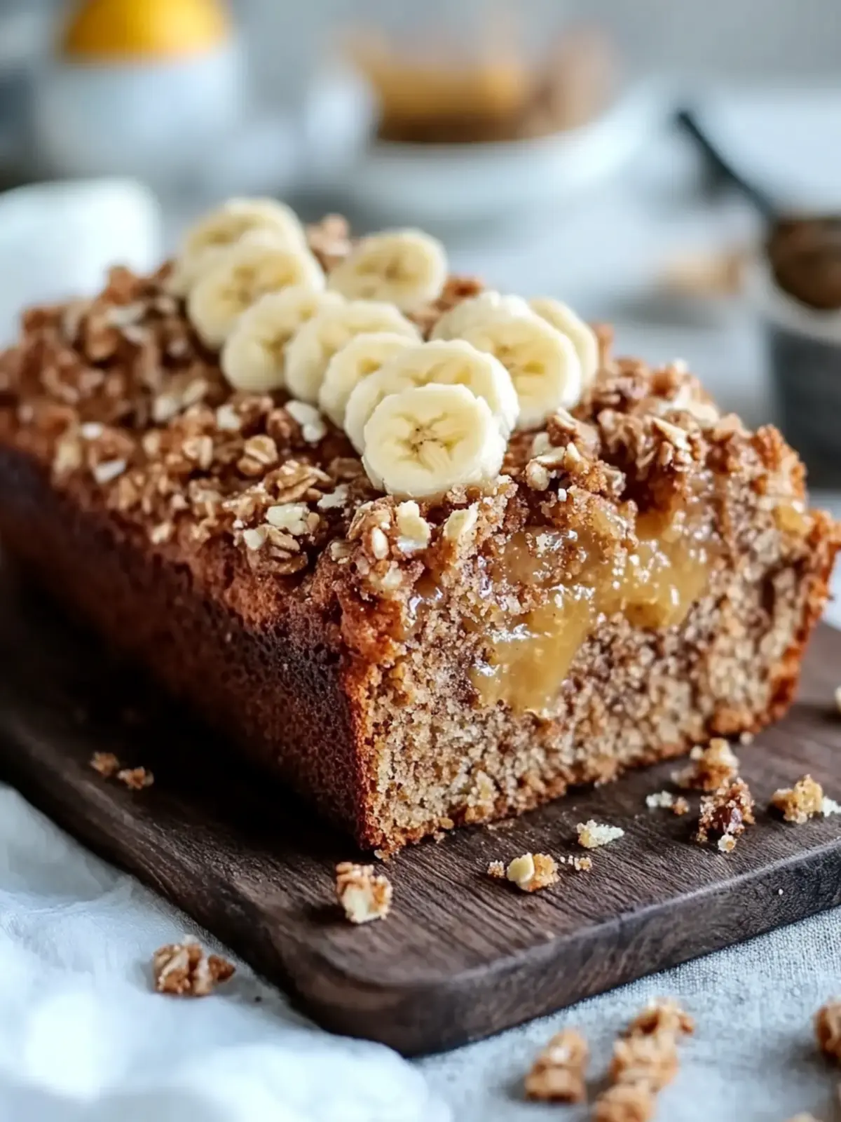 Braune Butter Bananenbrot Rezept mit Einfachem Knusprigen Pekannuss Streusel Belag