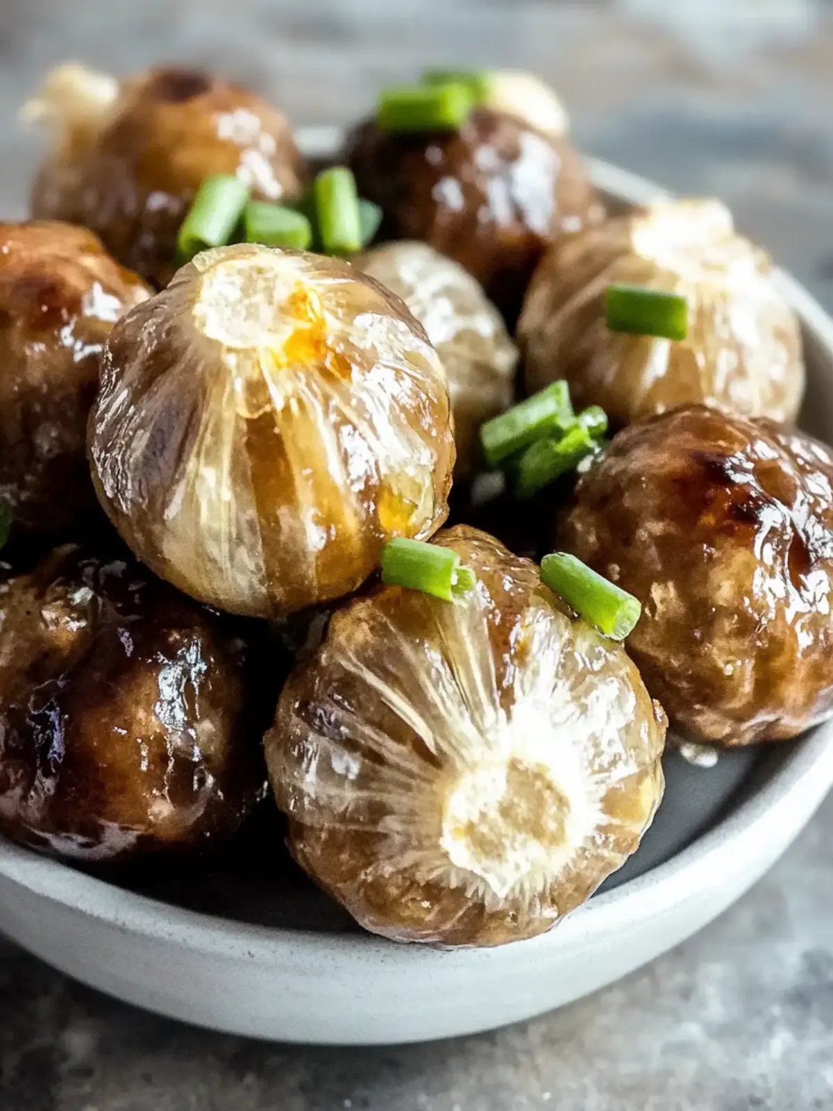 Klebrige Honig-Knoblauch-Fleischbällchen