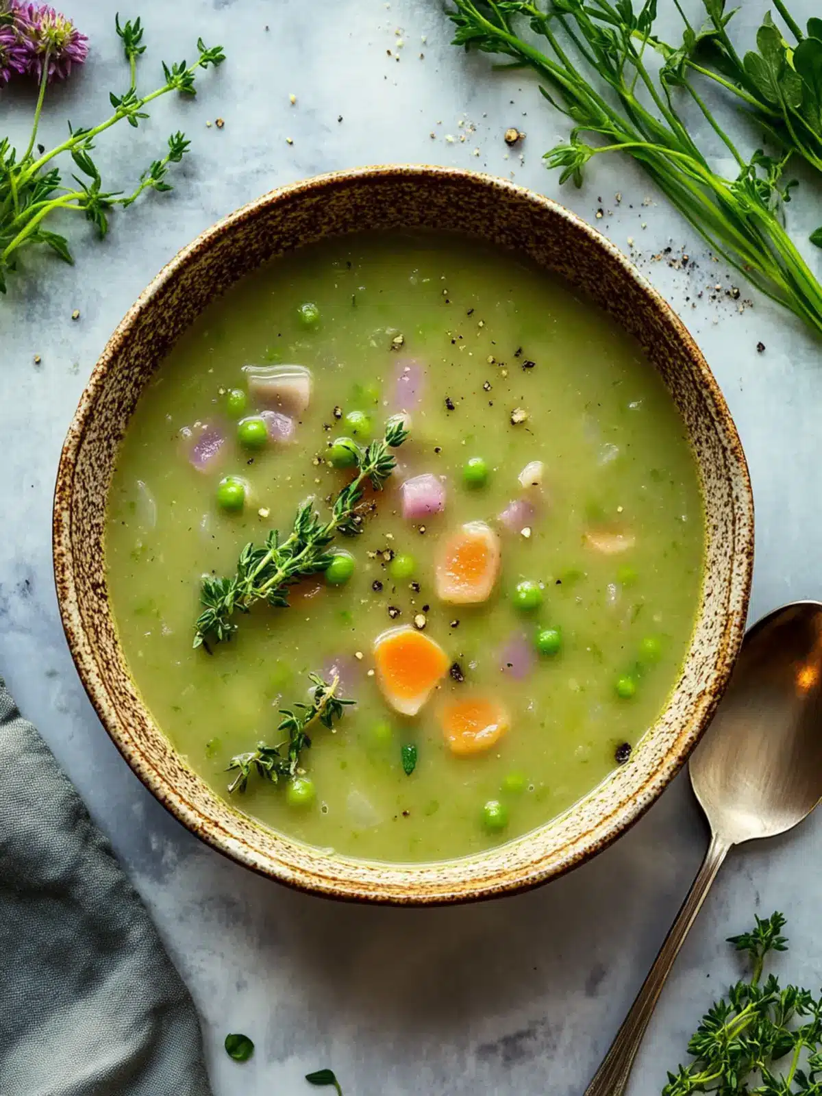 Befriedigende Erbsen- und Linsensuppe mit Schinken für kalte Tage 4 Befriedigende Erbsen- und Linsensuppe mit Schinken