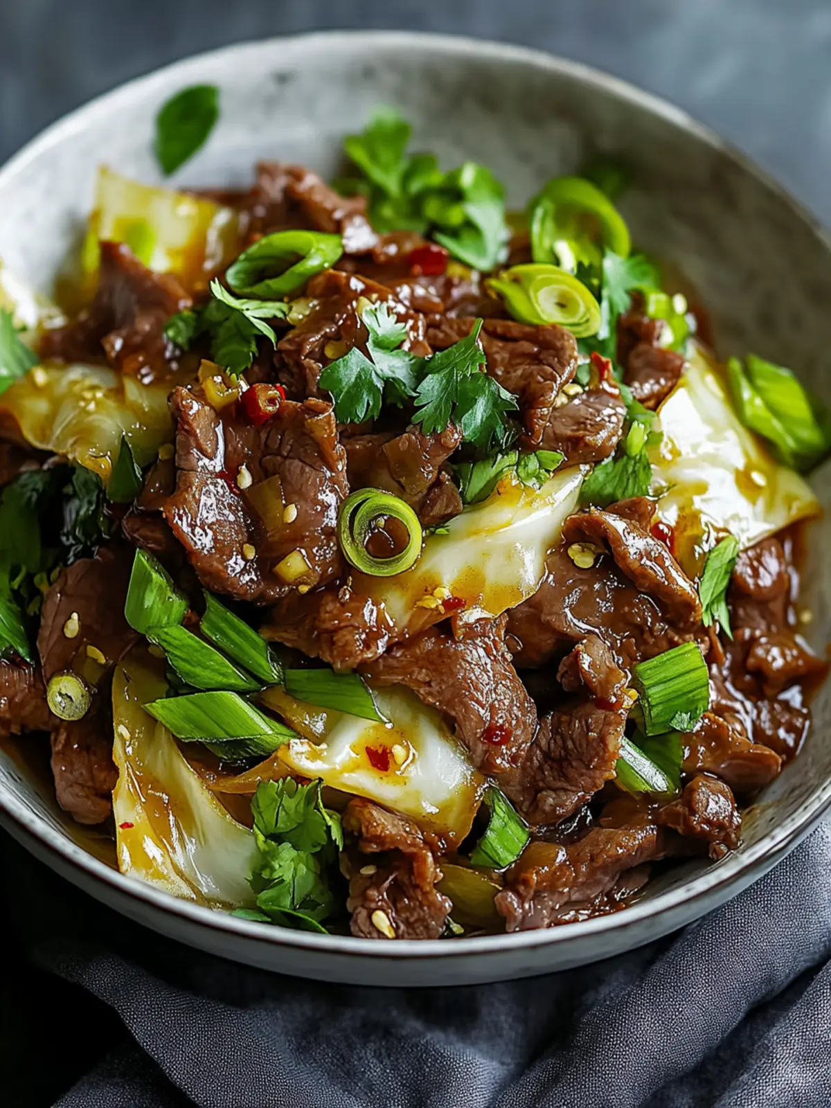 Niedrig-Kohlenhydrat-Mongolisches Rinderhackfleisch-Kohl Blitzrezept 2 Niedrig-Kohlenhydrat-Mongolisches Rinderhackfleisch-Kohl