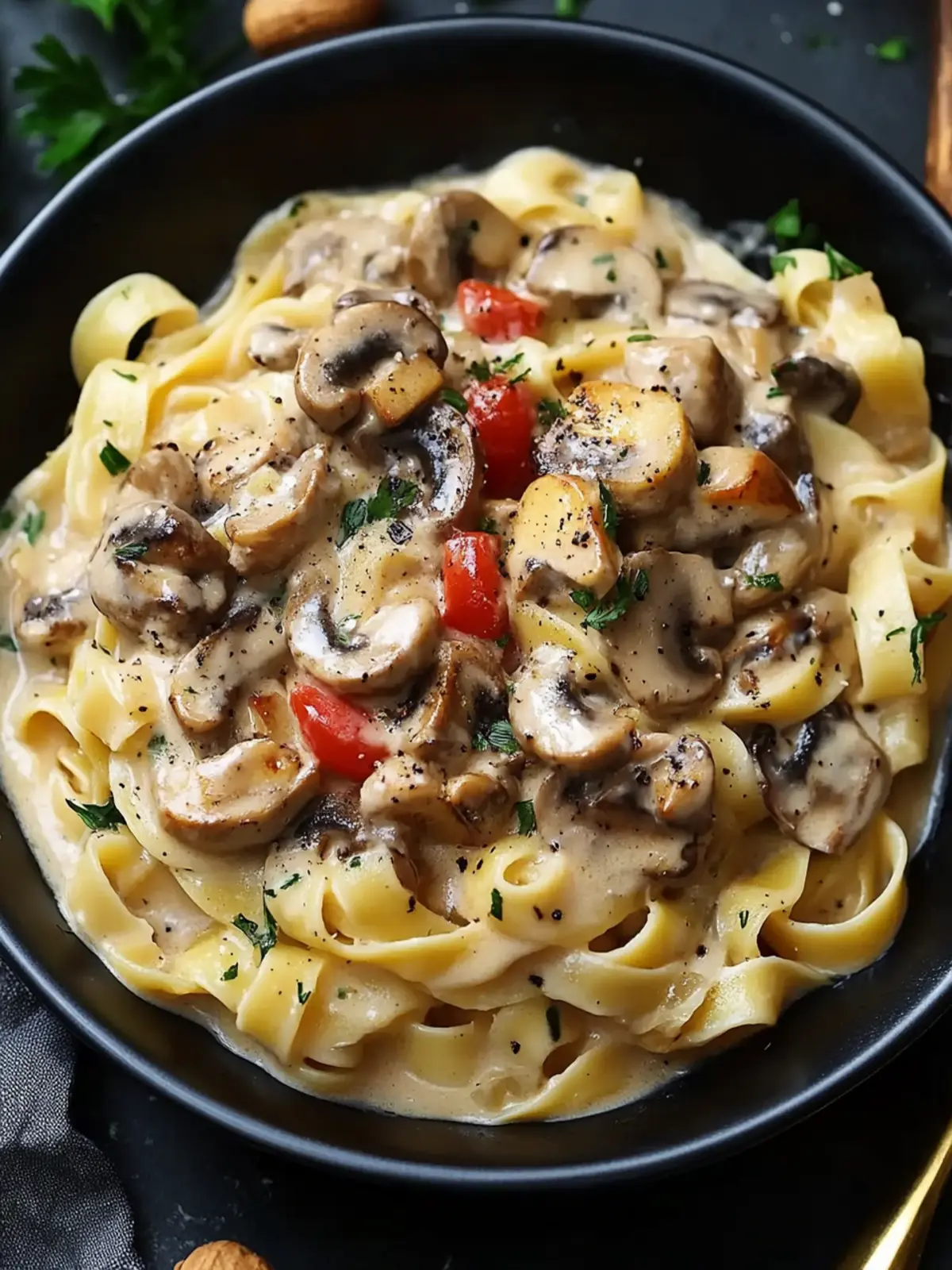 Schwarze Garnelen Stroganoff
