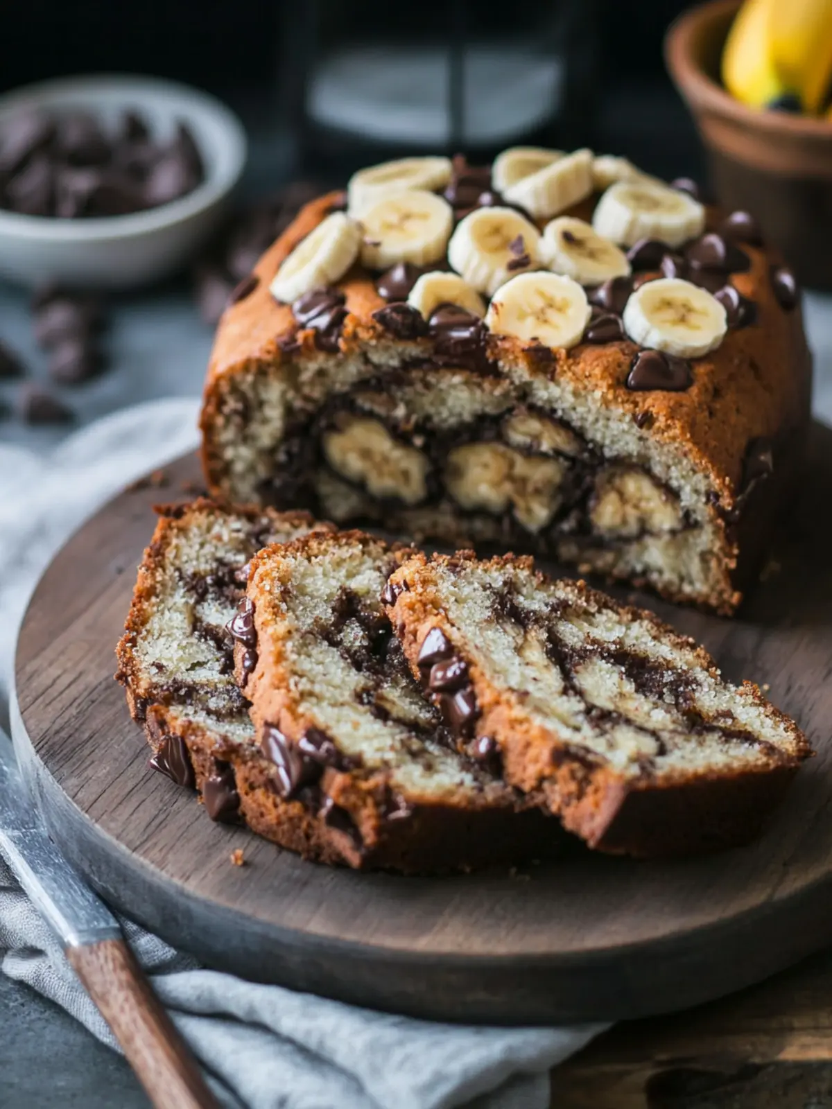 Schokoladenstückchen Zimtwirbel Bananenbrot für unwiderstehlichen Genuss 2 Schokoladenstückchen Zimtwirbel Bananenbrot