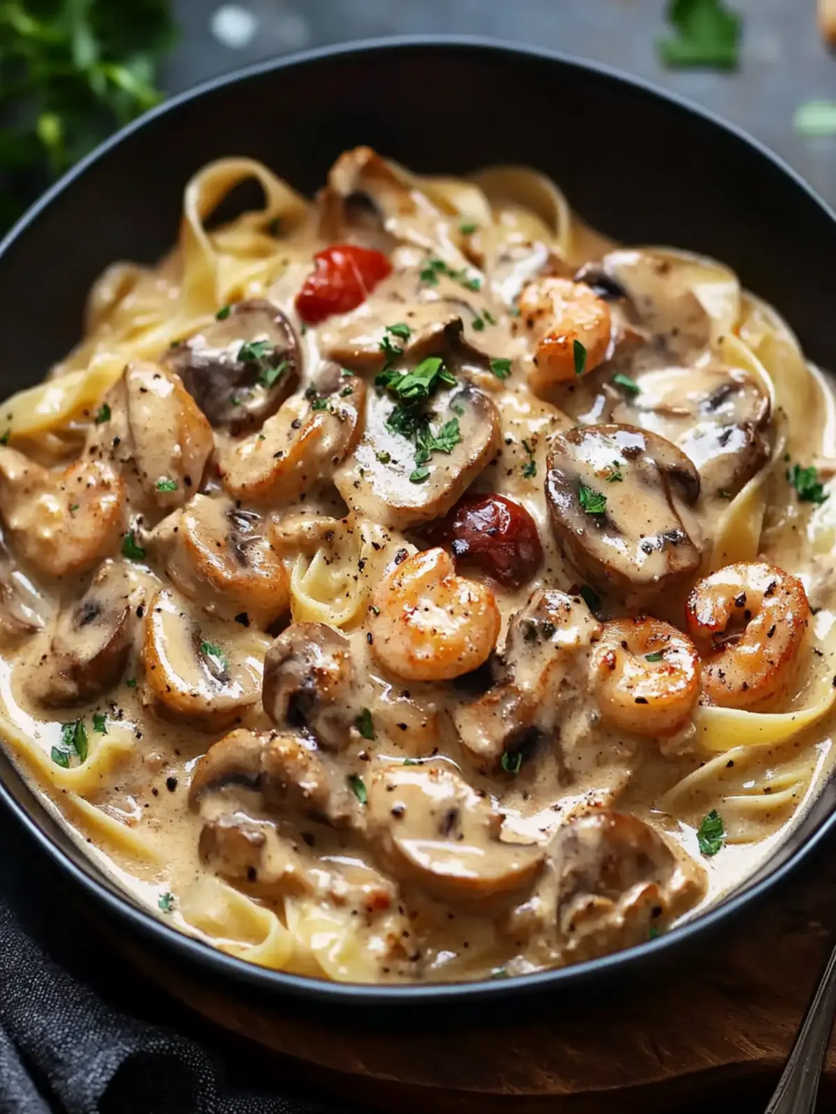 Schwarze Garnelen Stroganoff: Würzige Freude in 30 Minuten 2 Schwarze Garnelen Stroganoff