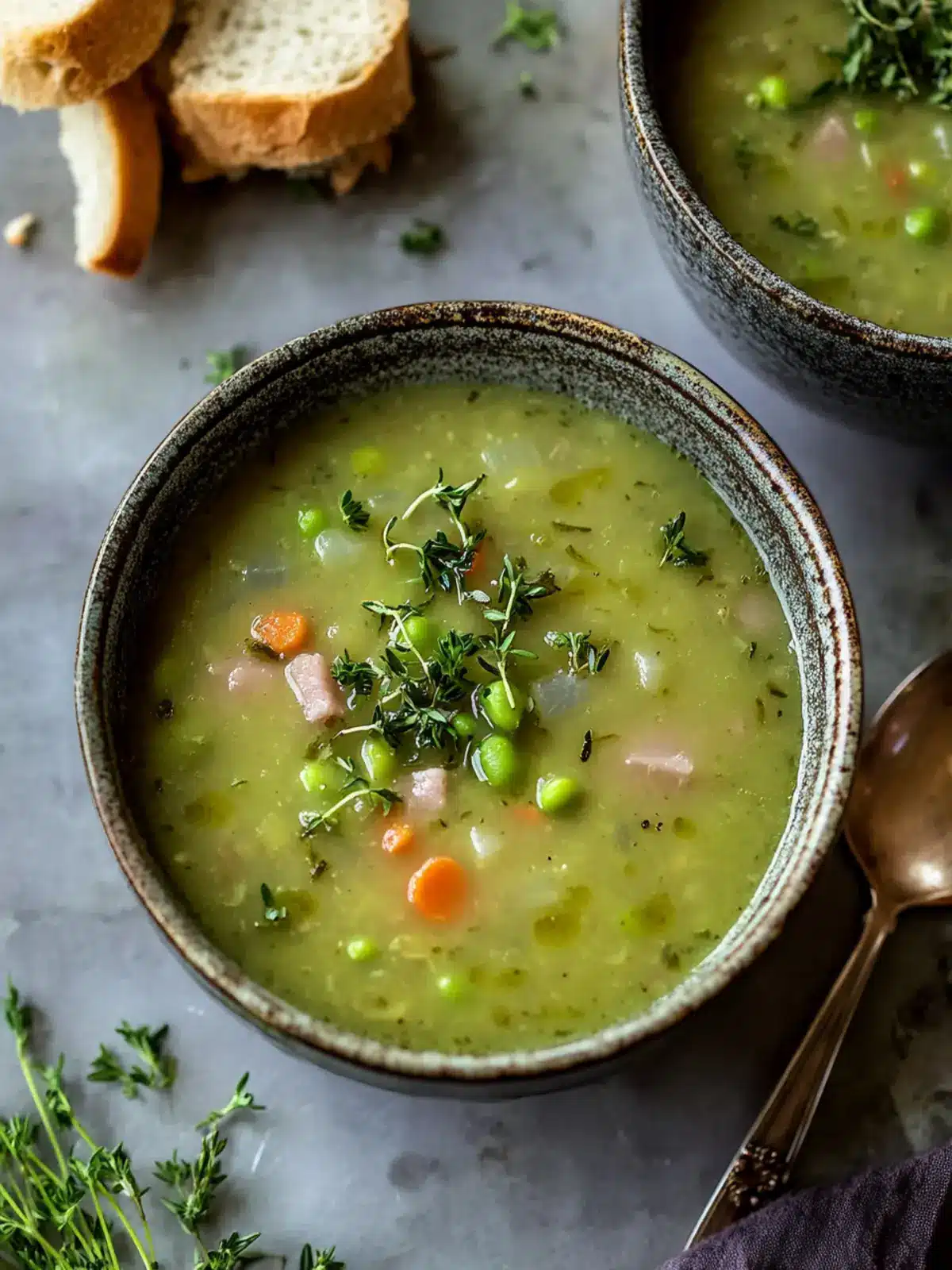 Befriedigende Erbsen- und Linsensuppe mit Schinken für kalte Tage 2 Befriedigende Erbsen- und Linsensuppe mit Schinken