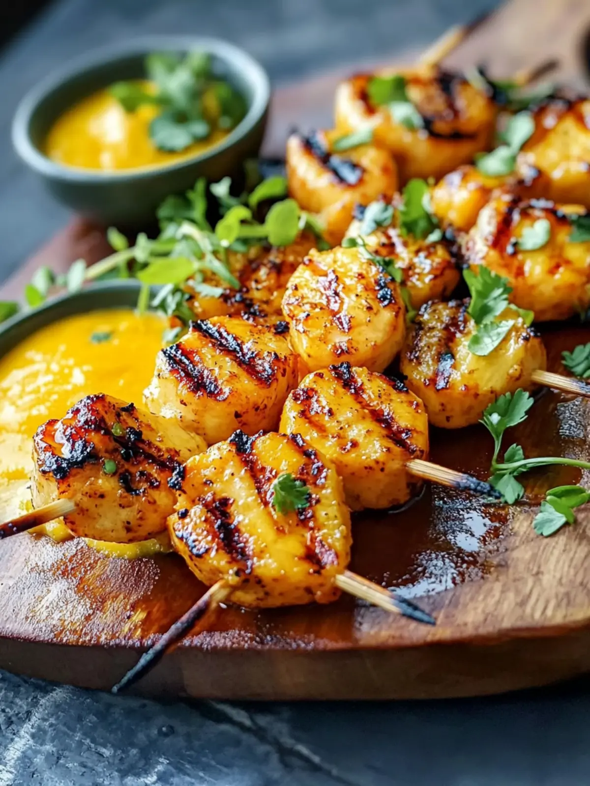 Gegrillte Garnelen mit würziger Mango-Limetten-Coulis