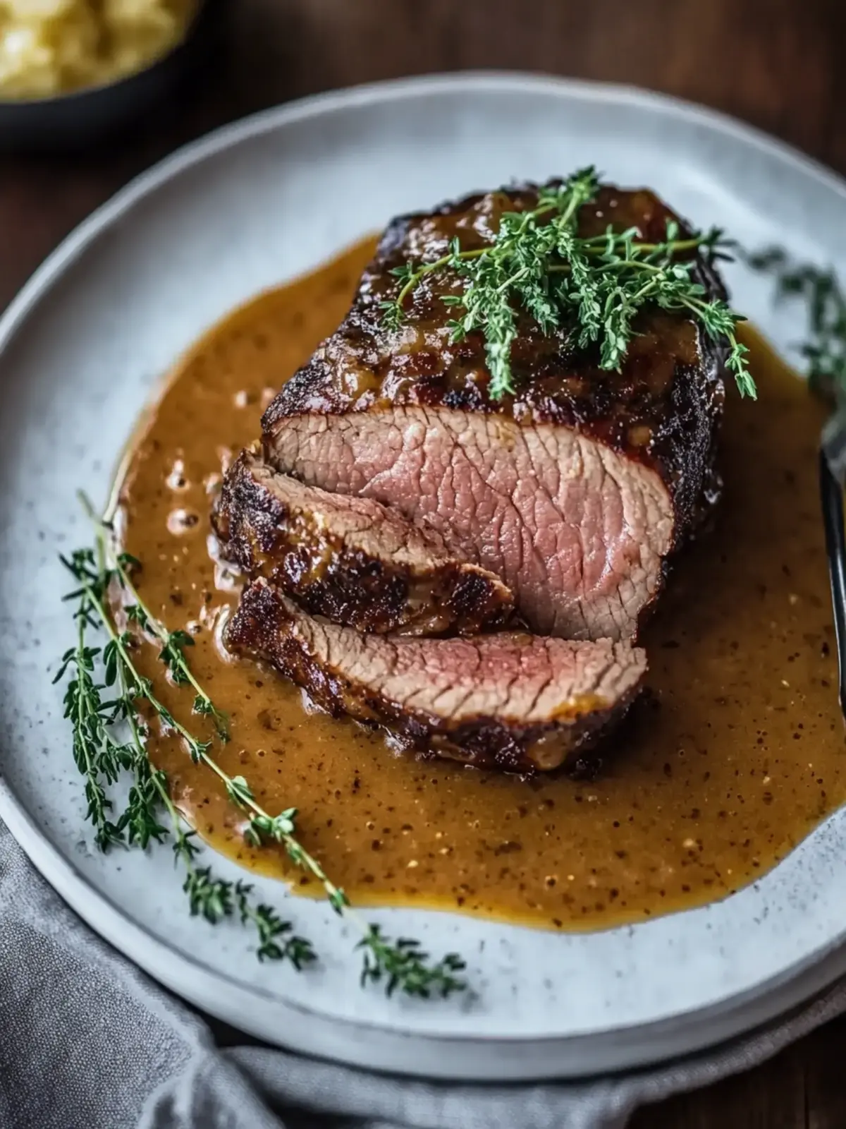 Hackbraten mit Bratensauce