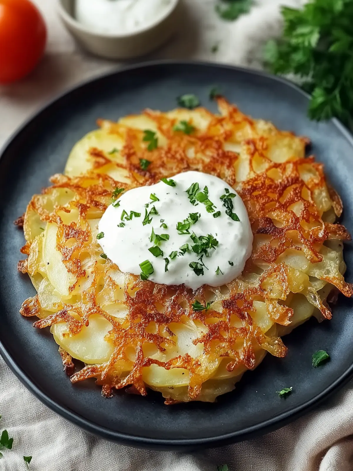 Knusprige Kartoffelrösti aus der Heißluftfritteuse ganz leicht 4 Kartoffelrösti aus der Heißluftfritteuse