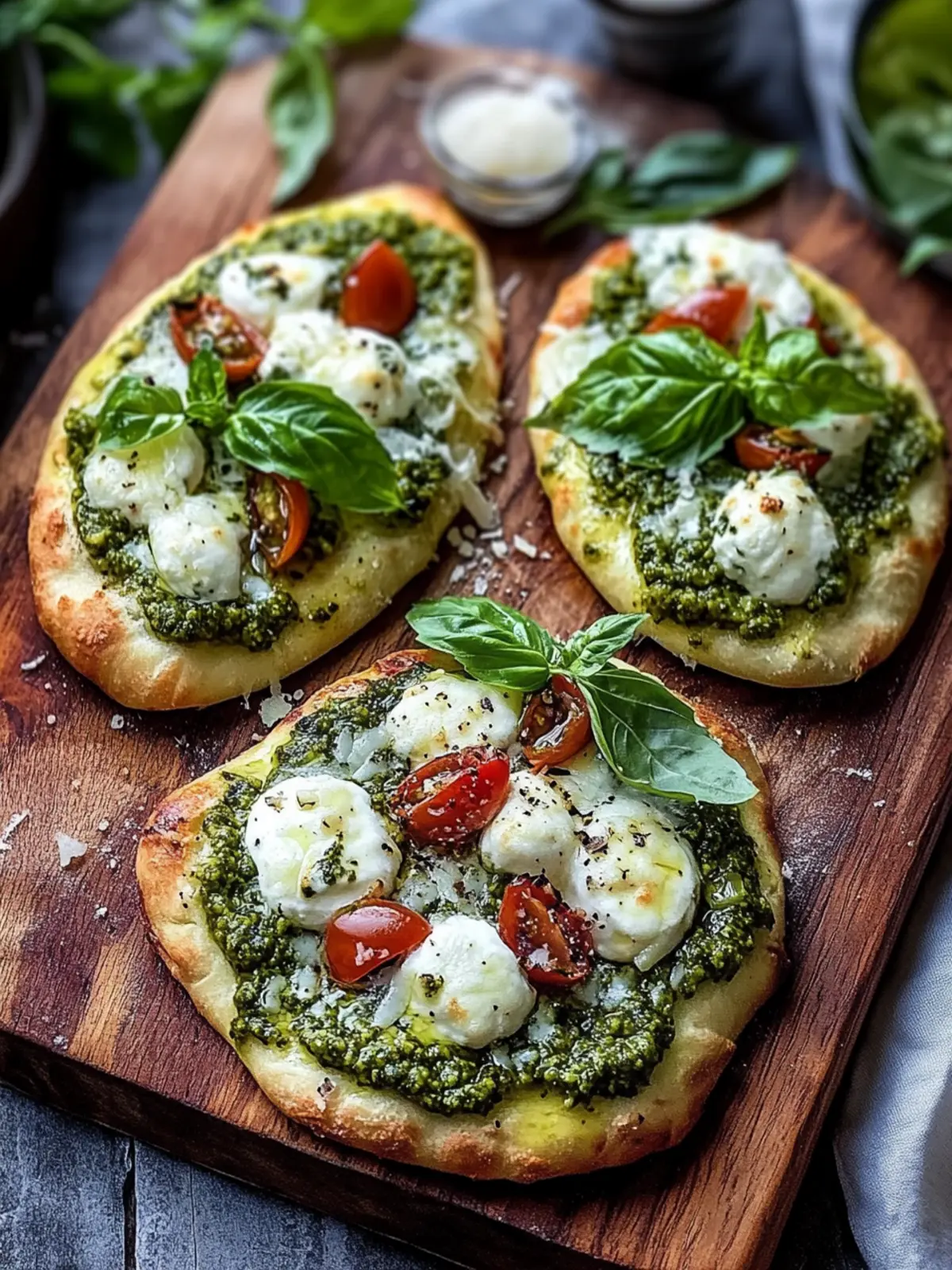 Pesto-Hühnchen-Fladenbrot mit Mozzarella in nur 25 Minuten 5 Pesto-Hühnchen-Fladenbrot mit Mozzarella