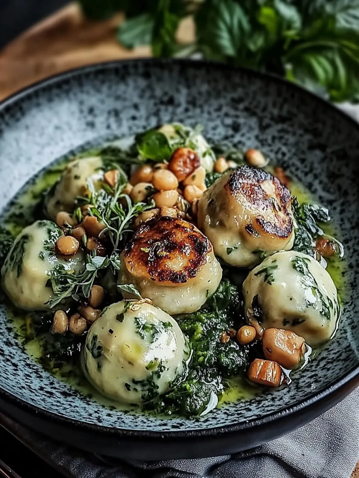 Spinatknödel mit Pilzragout: Herzhaftes Wohlfühlessen für dich 5 Spinatknödel mit Pilzragout