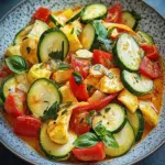 Paprika-Zucchini-Hähnchen in Rahmsoße für schnelle Küche 43 Paprika-Zucchini-Hähnchen in Rahmsoße
