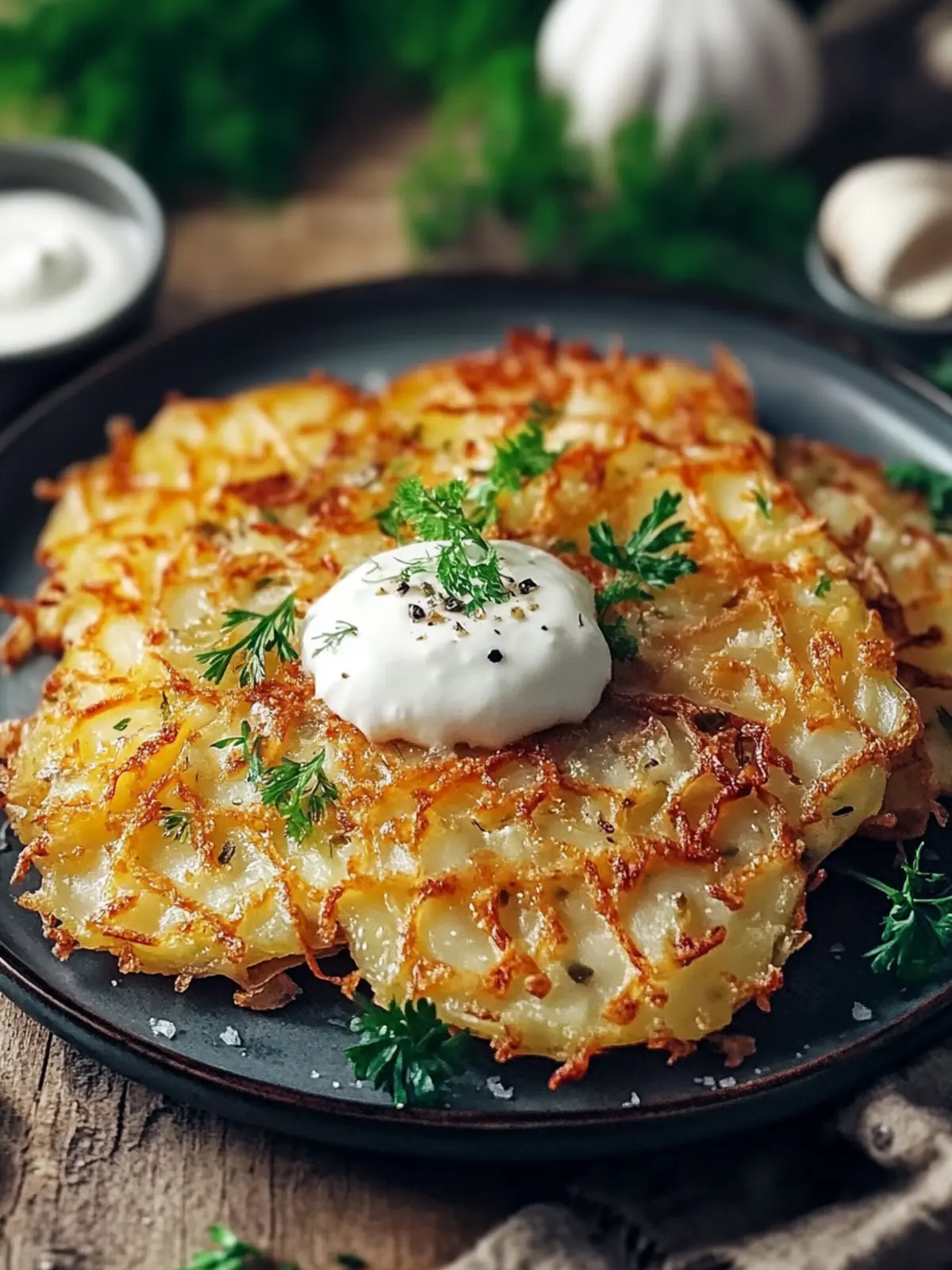 Knusprige Kartoffelrösti aus der Heißluftfritteuse ganz leicht 2 Kartoffelrösti aus der Heißluftfritteuse