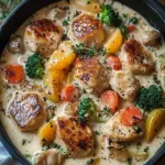 Herzhafte Slow Cooker cremige Knoblauch-Hähnchen mit Gemüse 6 Herzhafte Slow Cooker cremige Knoblauch-Hähnchen