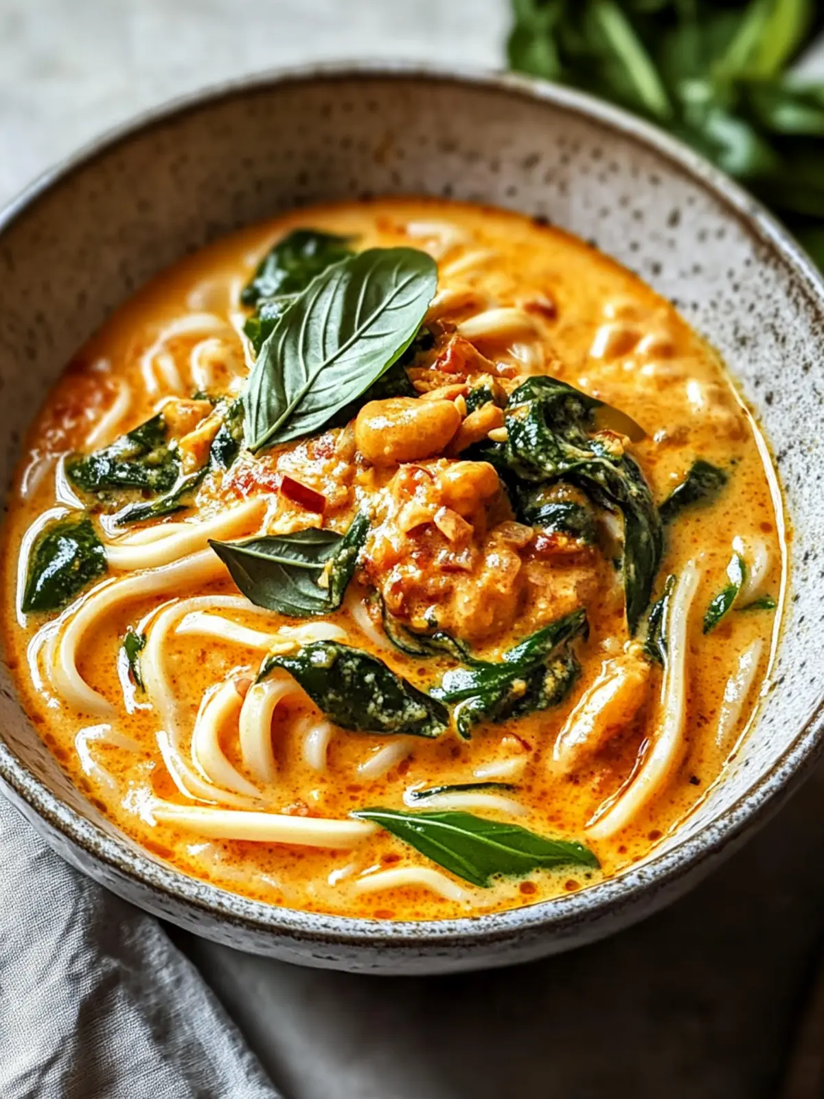 Cremige thailändische rote Curry Udon-Nudeln für schnellen Genuss 3 Cremige thailändische rote Curry Udon-Nudeln