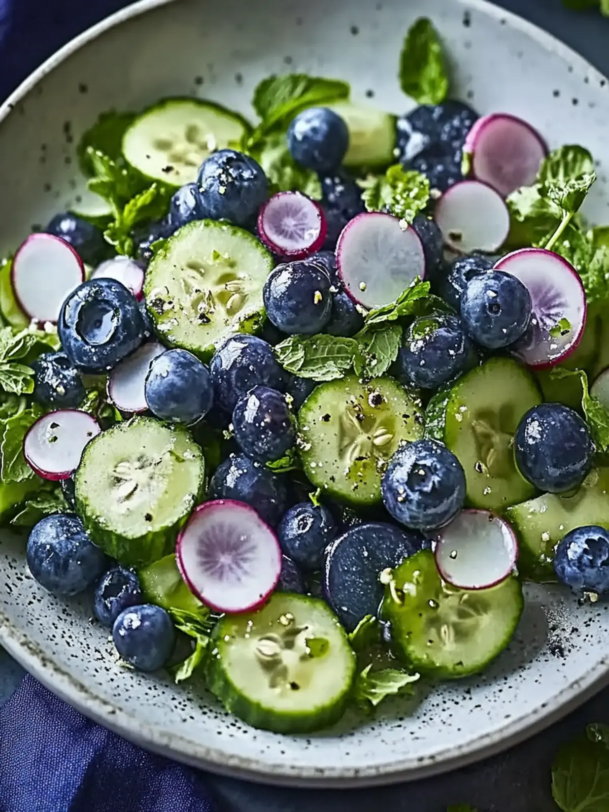 Frischer Gurken-Blaubeer-Salat: Leicht, frisch und köstlich 3 Frischer Gurken-Blaubeer-Salat